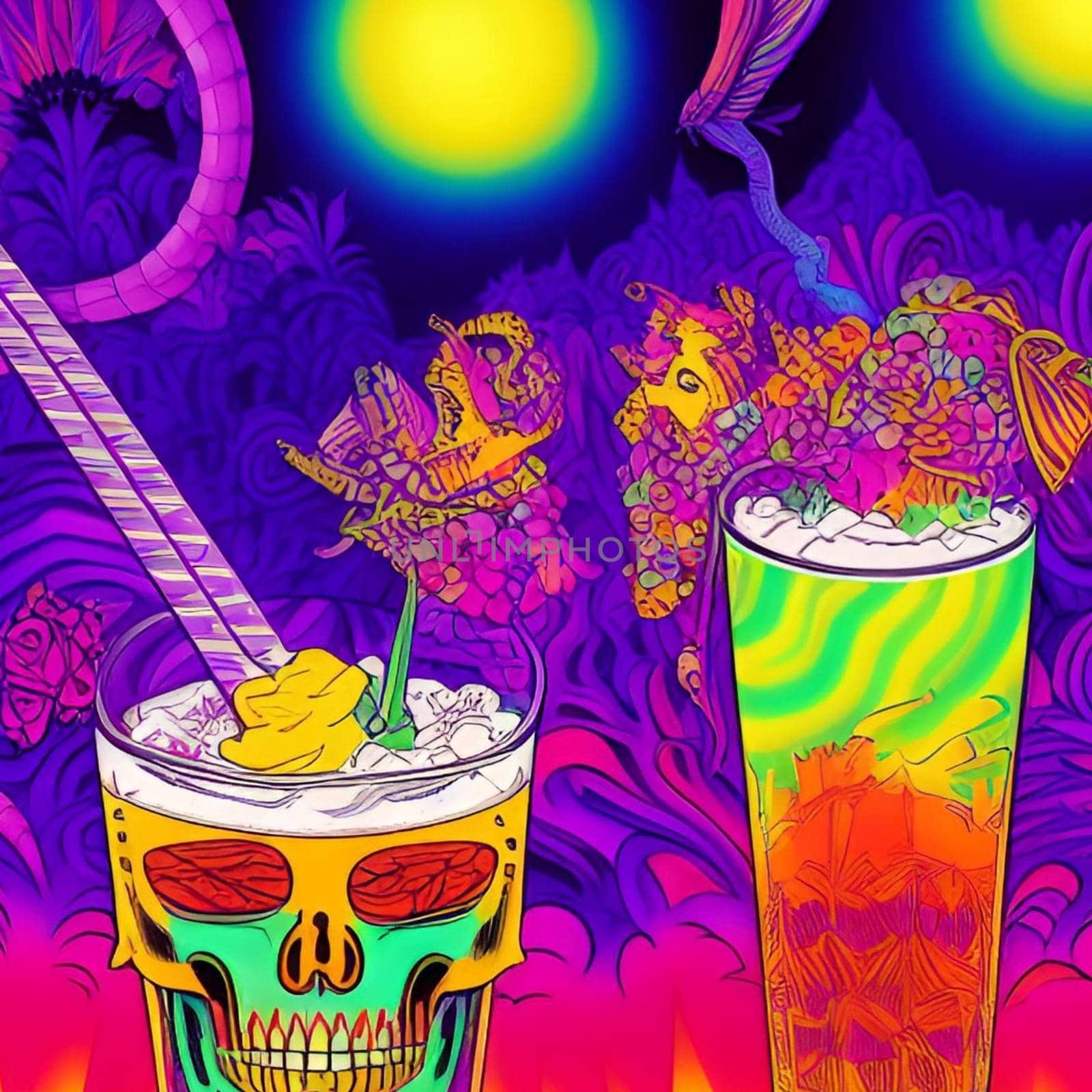 aperitif cocktail cocktails drink juice glass art abstract bar generated ai alt illustration painting poster image wallpaper Halloween holiday party. High quality 3d illustration