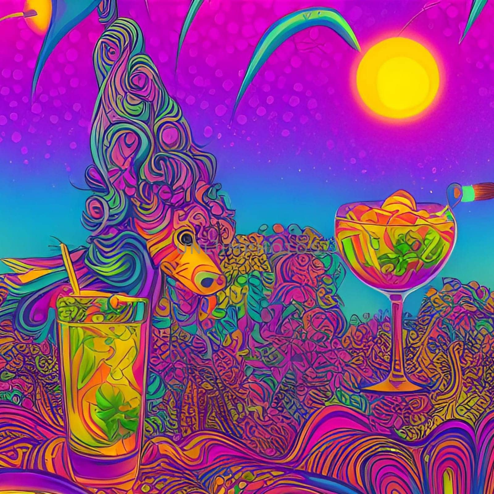 aperitif cocktail cocktails drink juice glass art abstract bar generated ai alt illustration painting poster image wallpaper Halloween holiday party. High quality 3d illustration