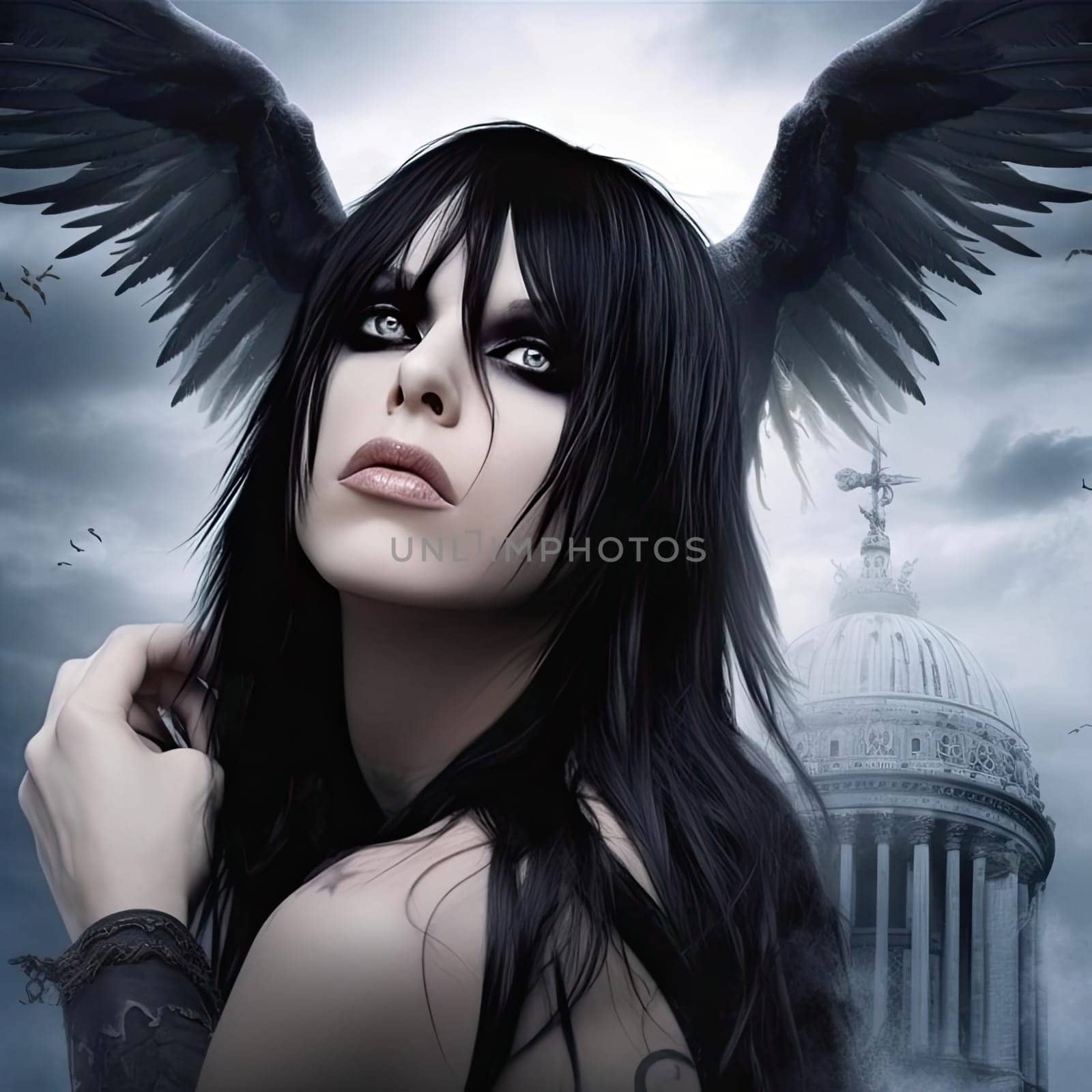 Fantasy image of a beautiful gothic woman - AI Generated