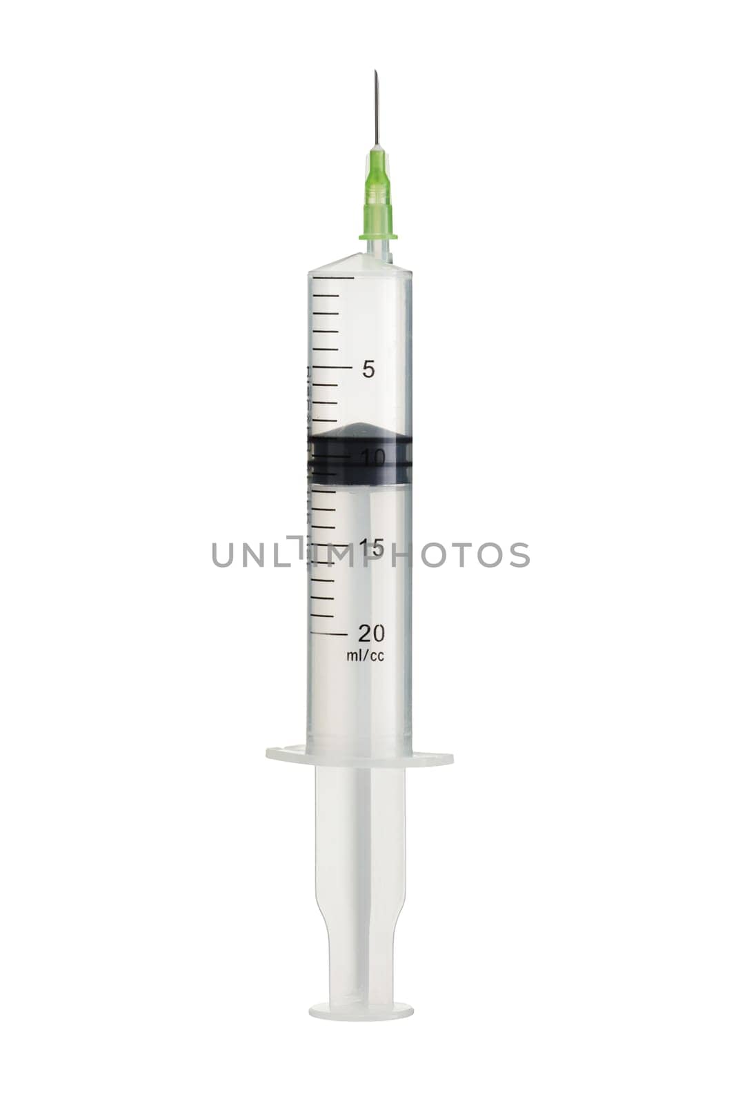 A Syringe upright isolated on white with clipping path