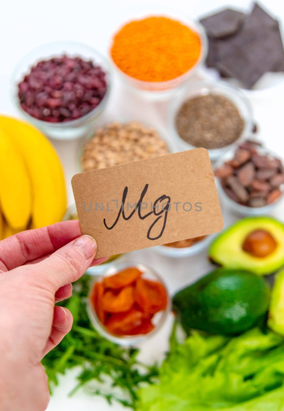Various products containing magnesium. Selective focus. food.