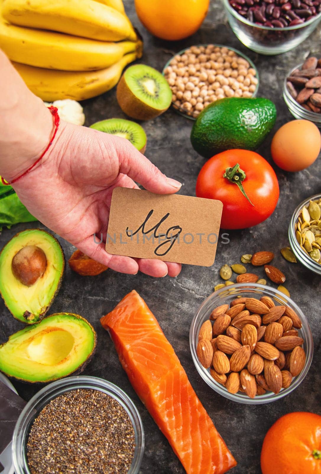 Various products containing magnesium. Selective focus. food.