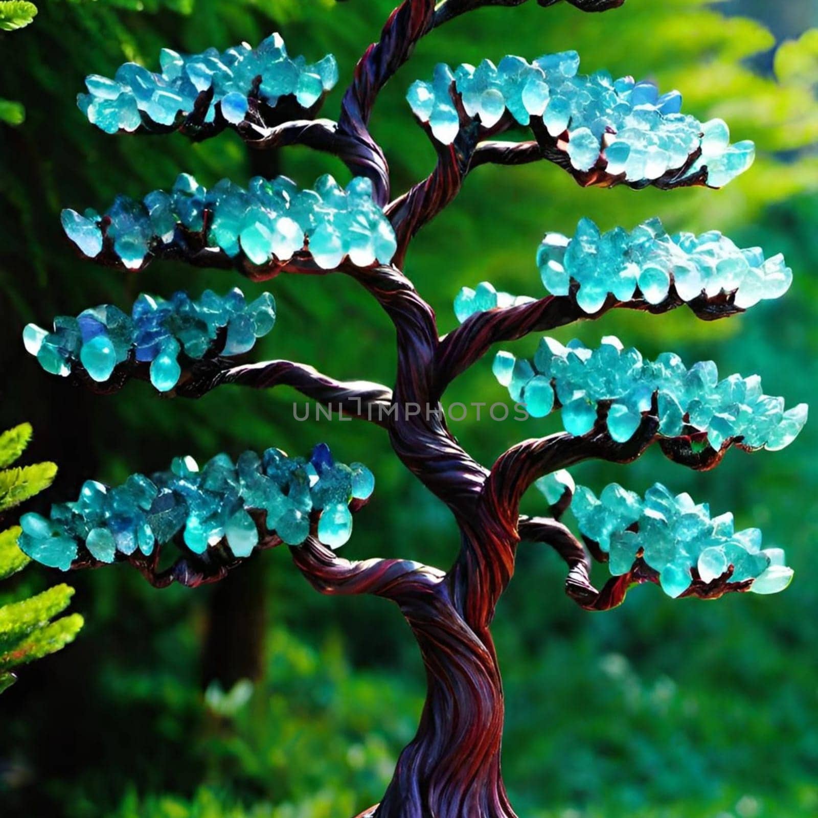 tree gemstones gifts symbol objects stones decoration interior design feng shui green leaves nature decor decorations generated ai alt. High quality photo