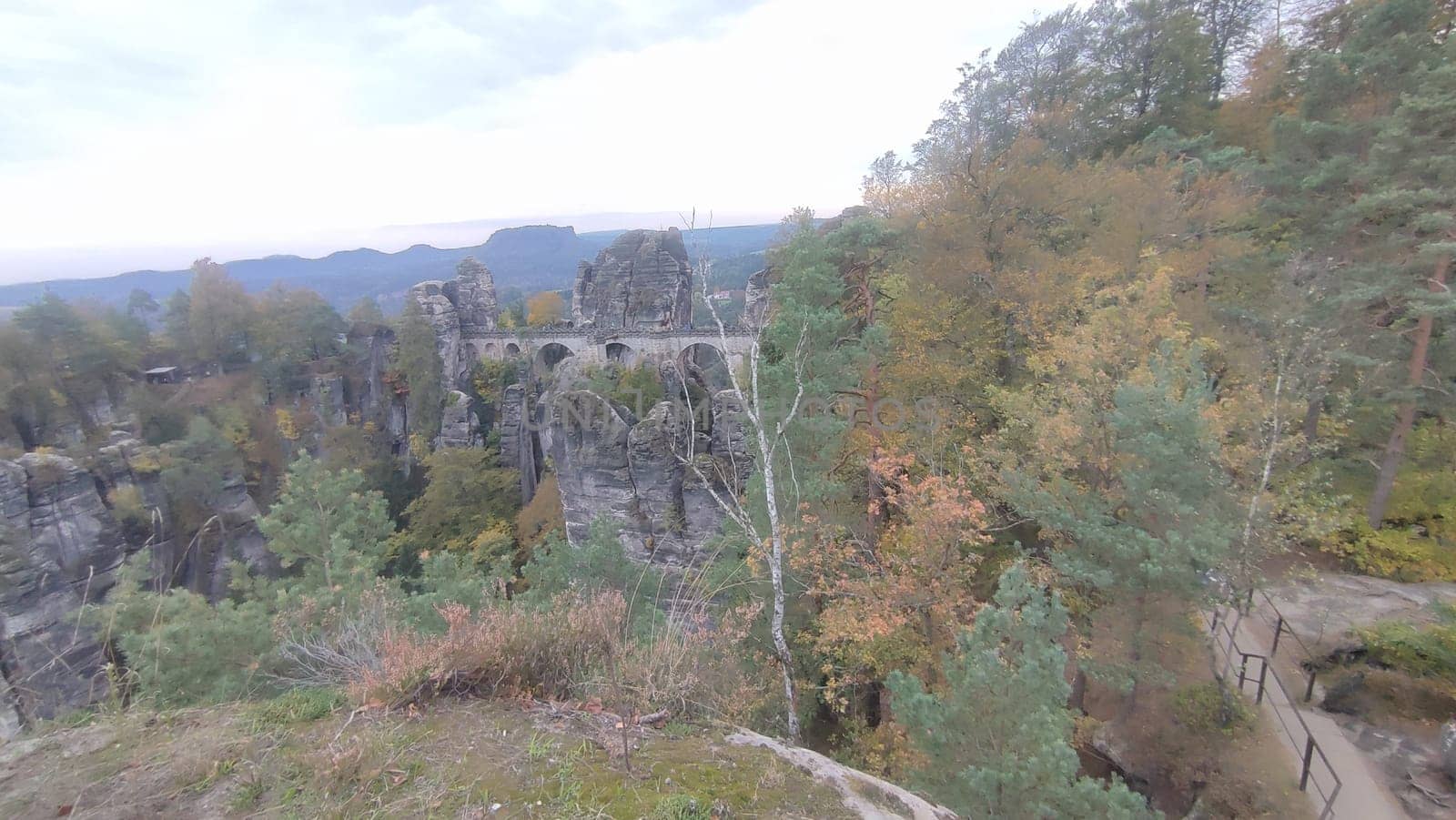 Bridge rocky landscape background trees autumn nature forest travel shotlisttravel . High quality photo Czech Republic Europe park