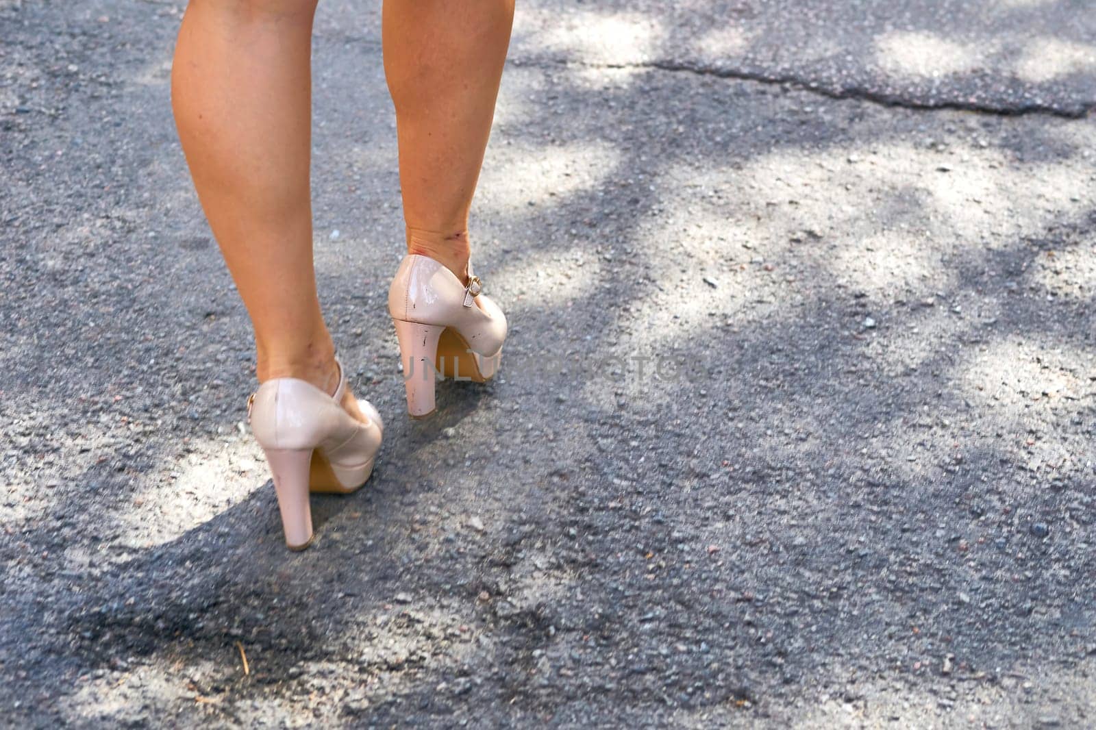 the back part of the human women foot below the ankle