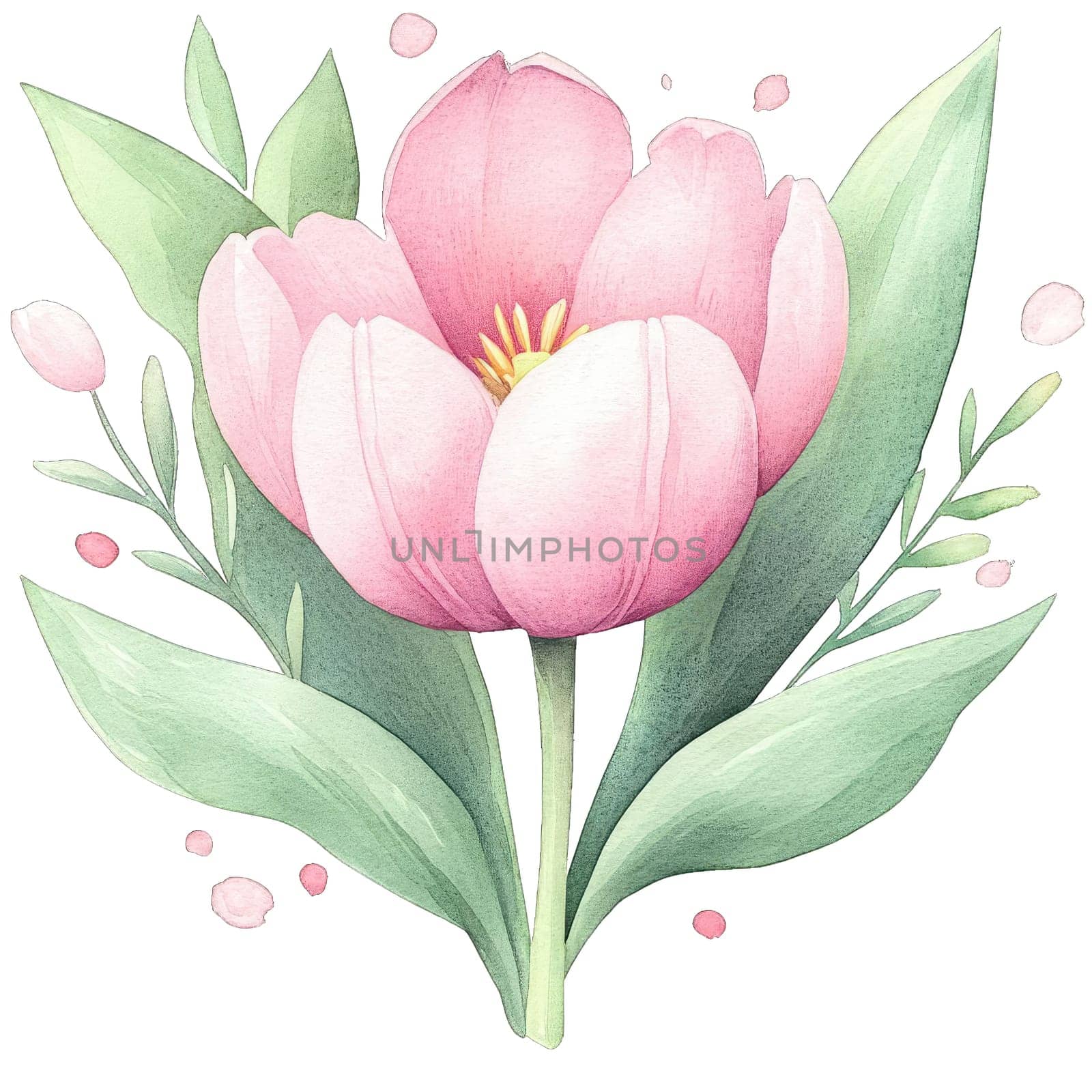 This artwork displays a vibrant floral wreath composed of orange and white roses surrounded by greenery. It is a perfect decoration for spring-themed events, adding a touch of warmth and elegance.