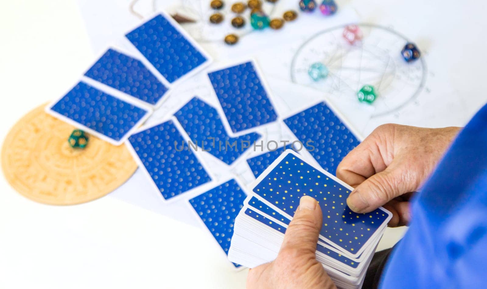 Astrology and fortune telling old fortune teller. Selective focus. people.