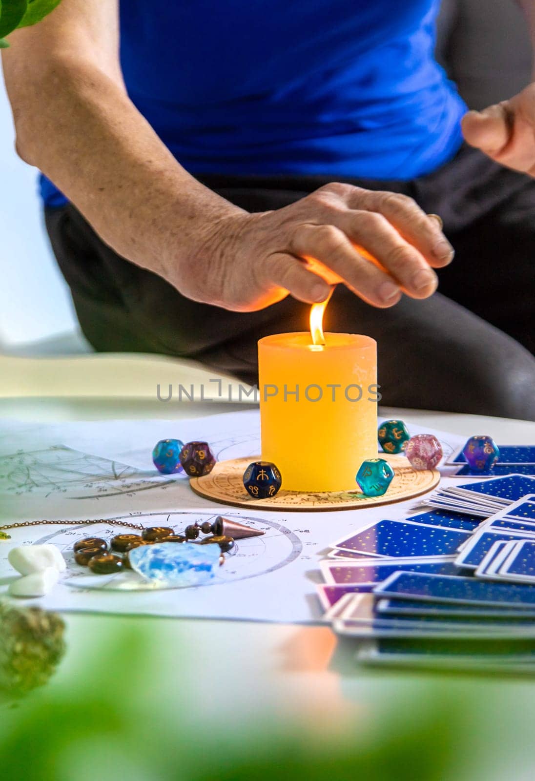 Astrology and fortune telling old fortune teller. Selective focus. people.