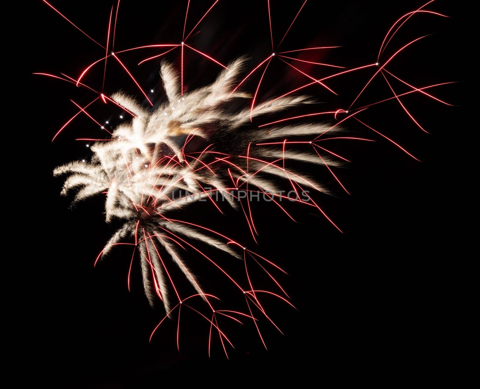 Abstract fireworks background on the night sky