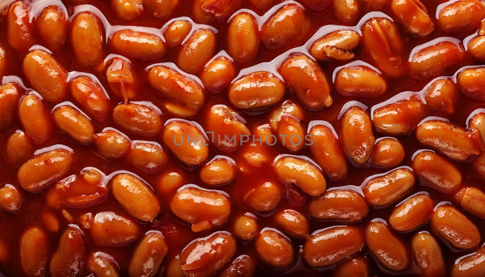 baked beans in tomato sauce AI generated image