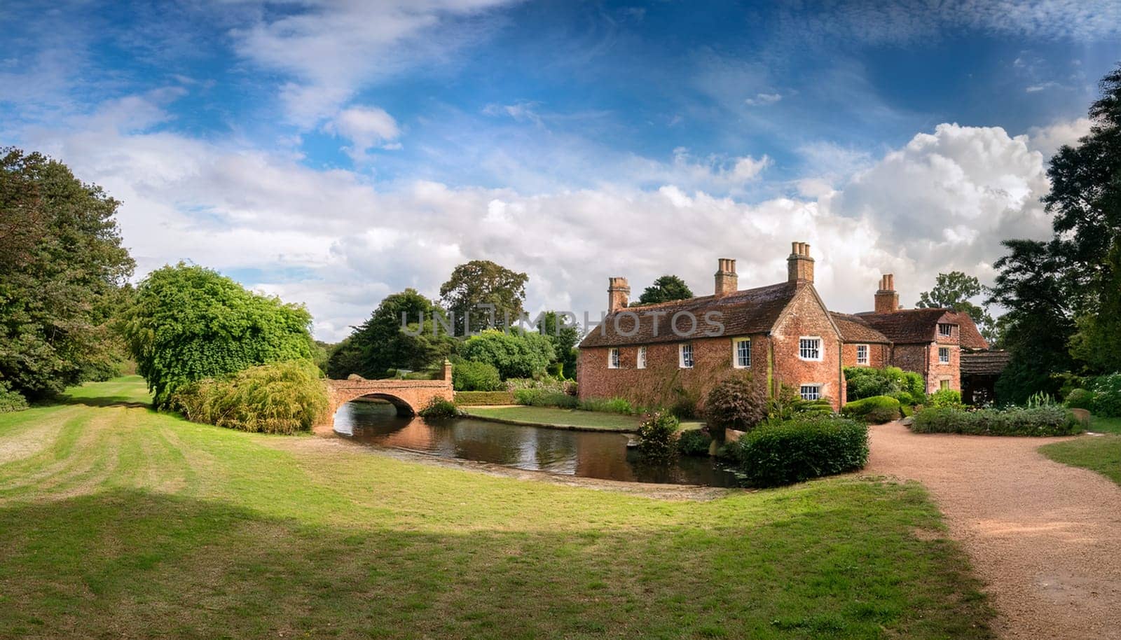 old hamlet in british countryside AI generated image
