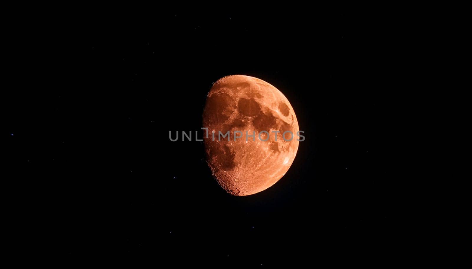 gibbous moon seen with telescope AI generated image