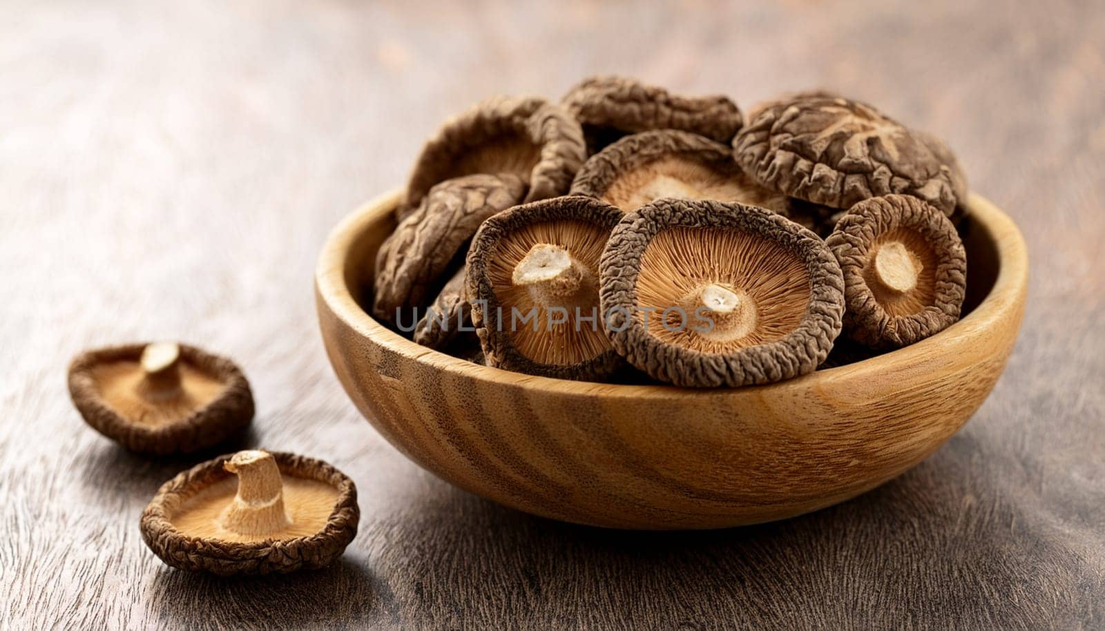 sliced dry shiitake mushrooms food AI generated image