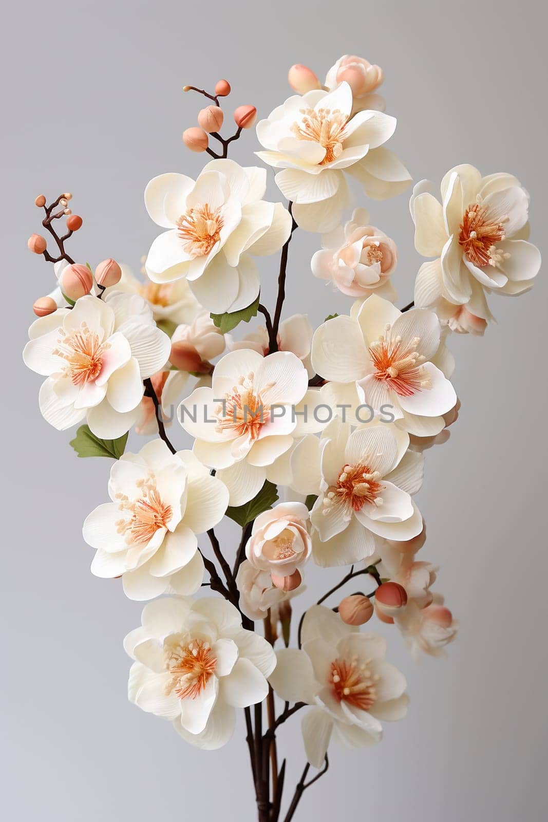 Close up of wild orchid flowers created with a generative AI technology