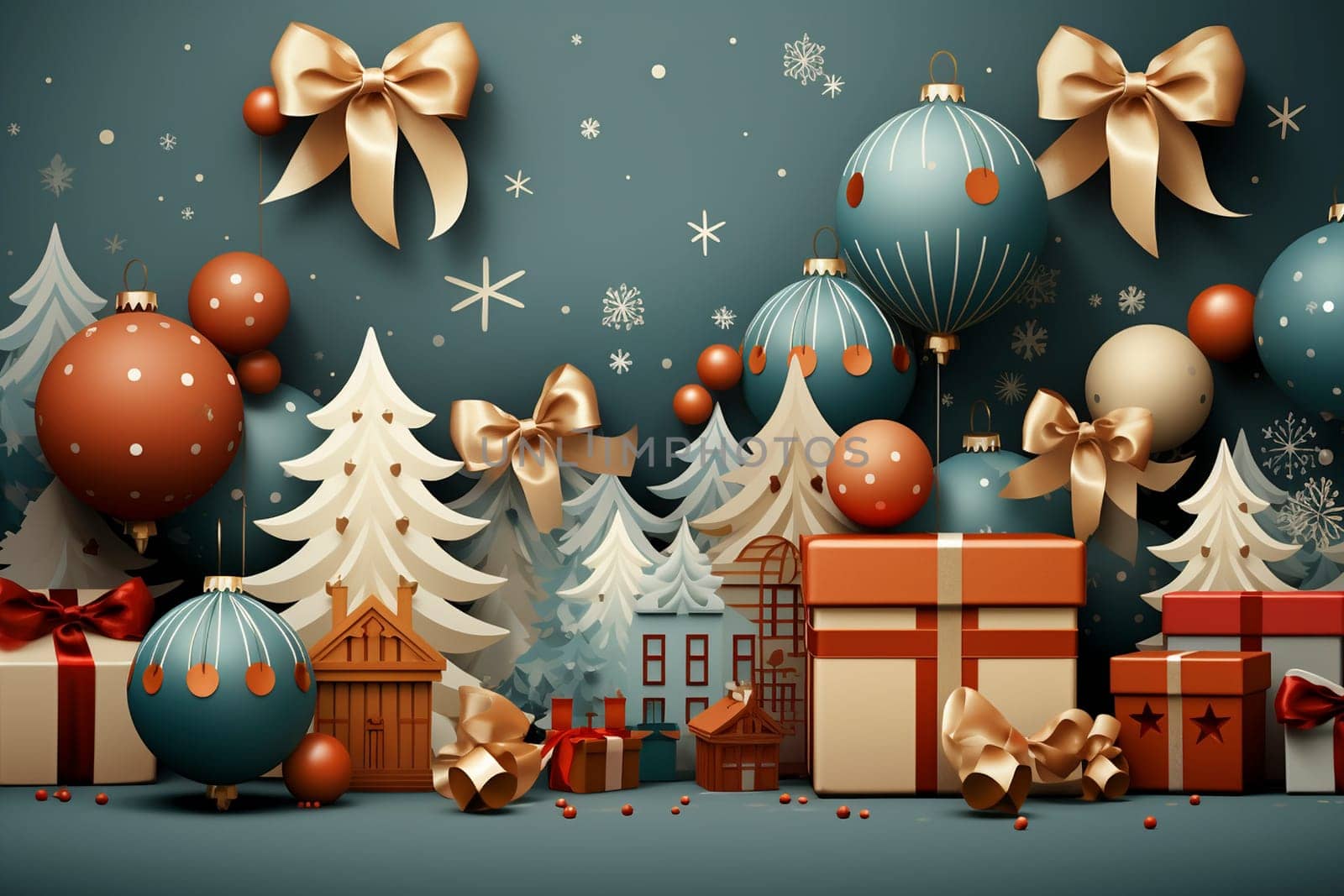 Merry Christmas background, created with generative AI