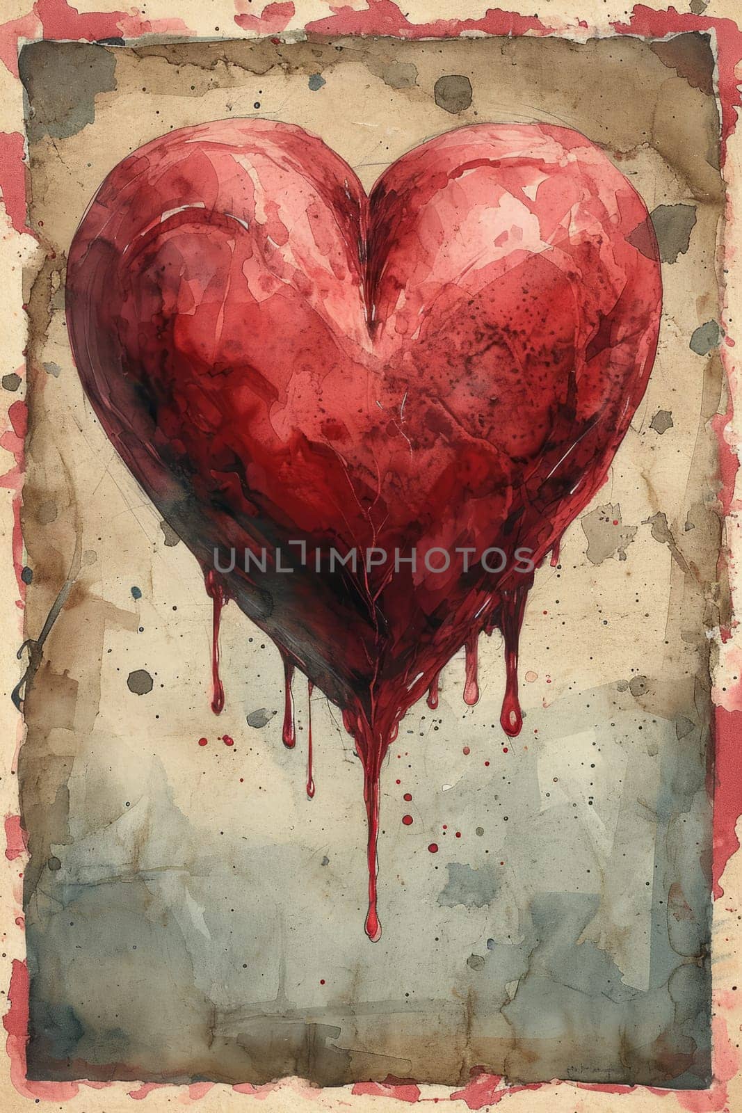Visually captivating red heart adorned with intricate black swirls creates a captivating symphony of love and passion. created with generative AI technology