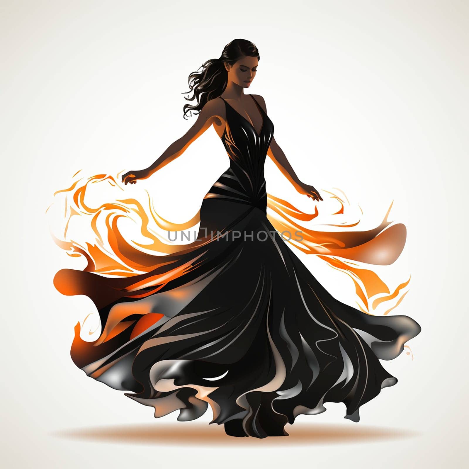 Woman dancing, created with a generative AI