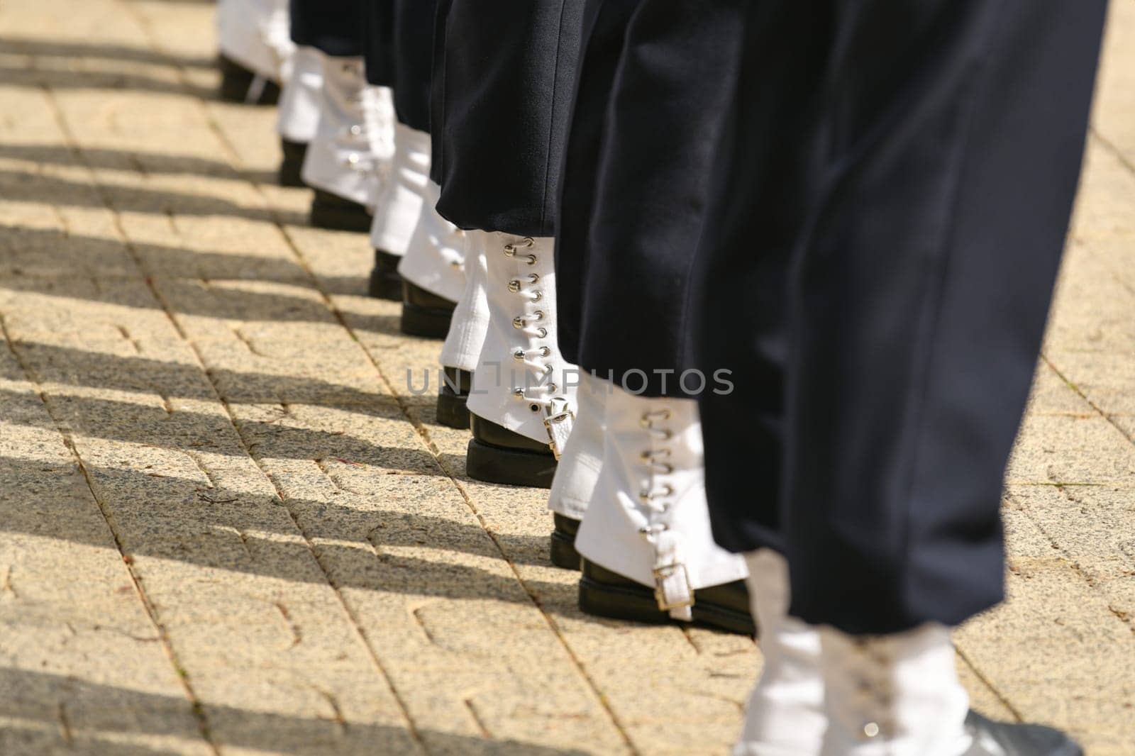 French military sailor shoes at a parade of 8 May