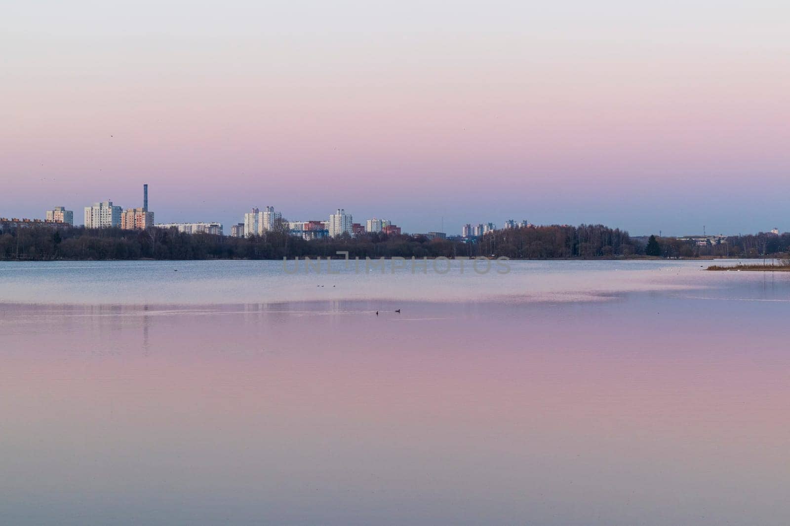 Urban landscape by the sunset.
