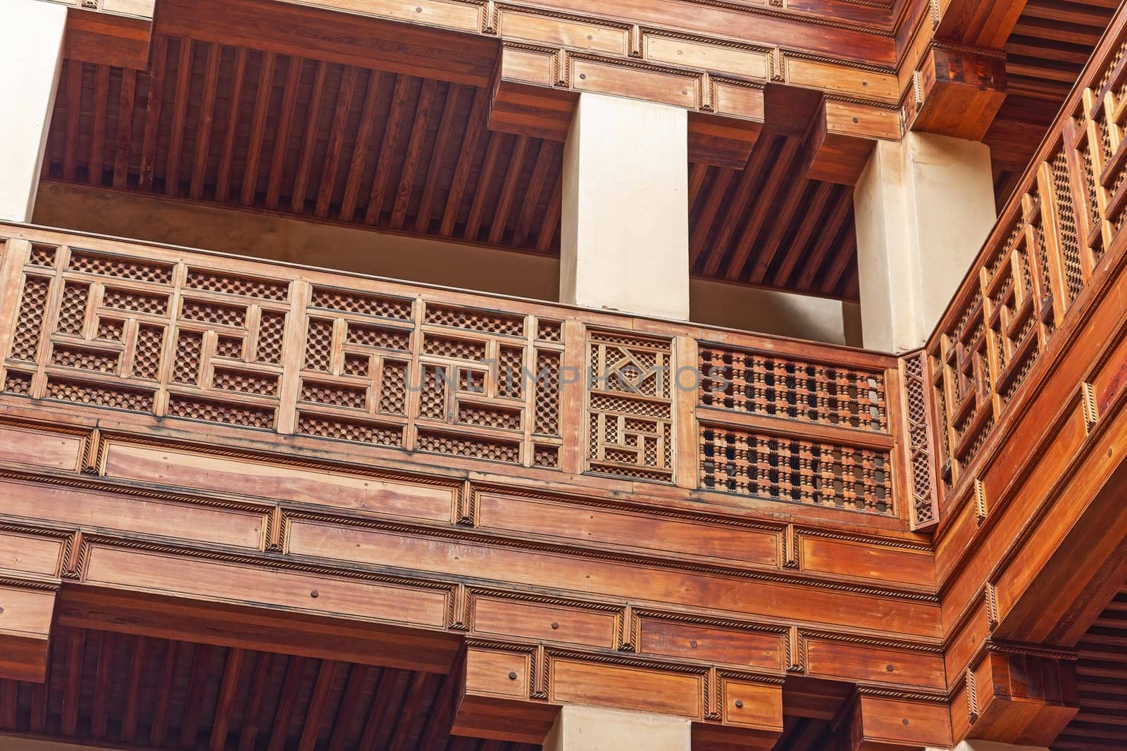 Hhistoric Nejjarine Museum of Wooden Arts and Crafts is in a wonderfully restored funduq, a caravanserai in the medina of Fes. Morocco.