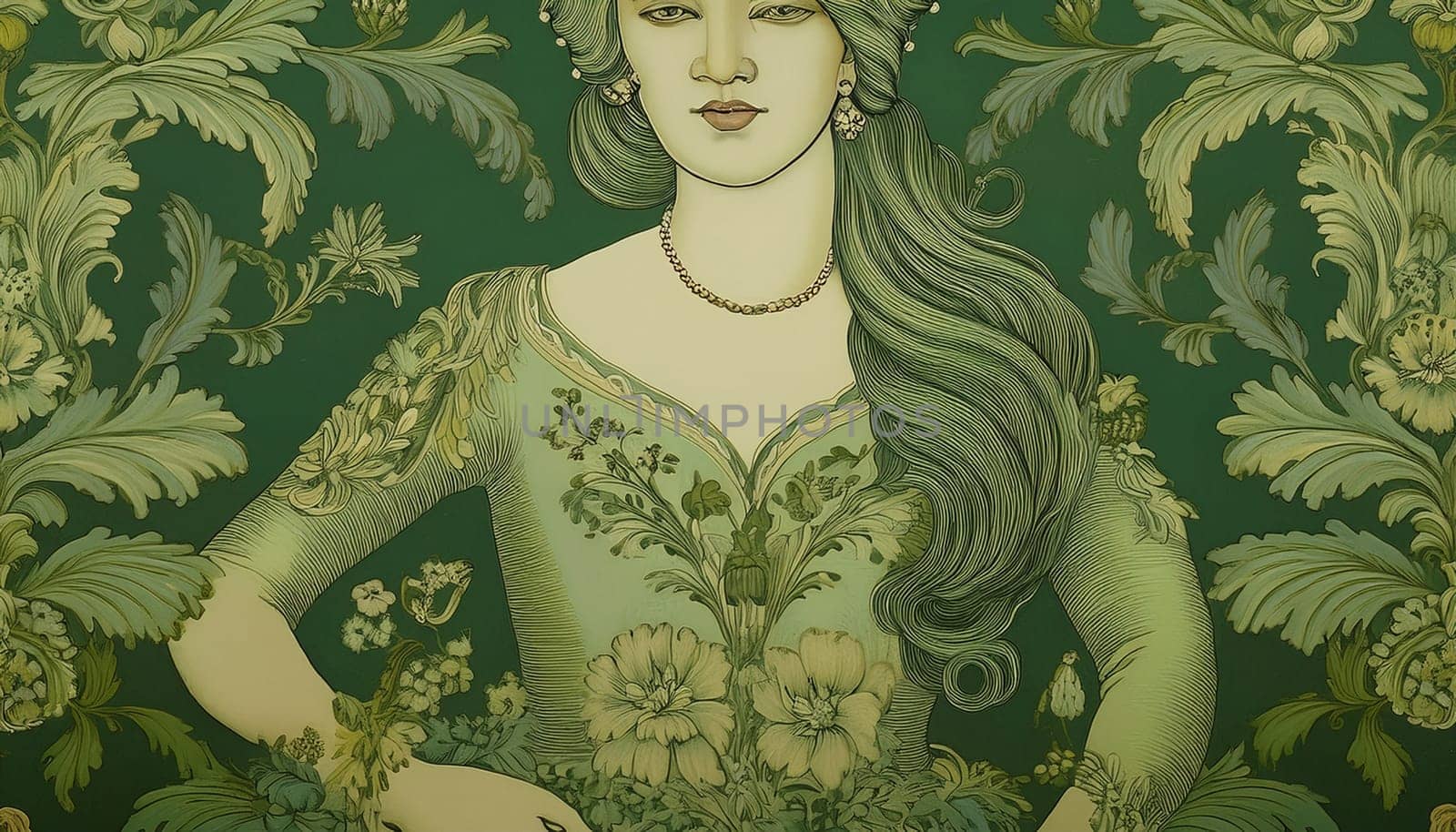 pretty young victorian woman, AI generated image