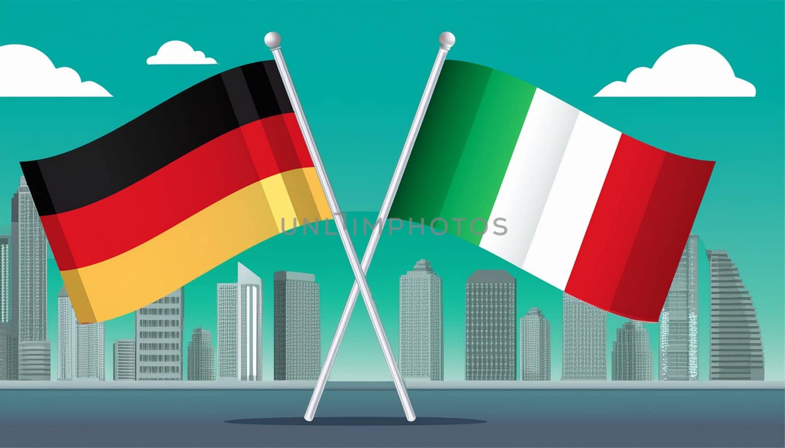 flag of germany and italy AI generated image