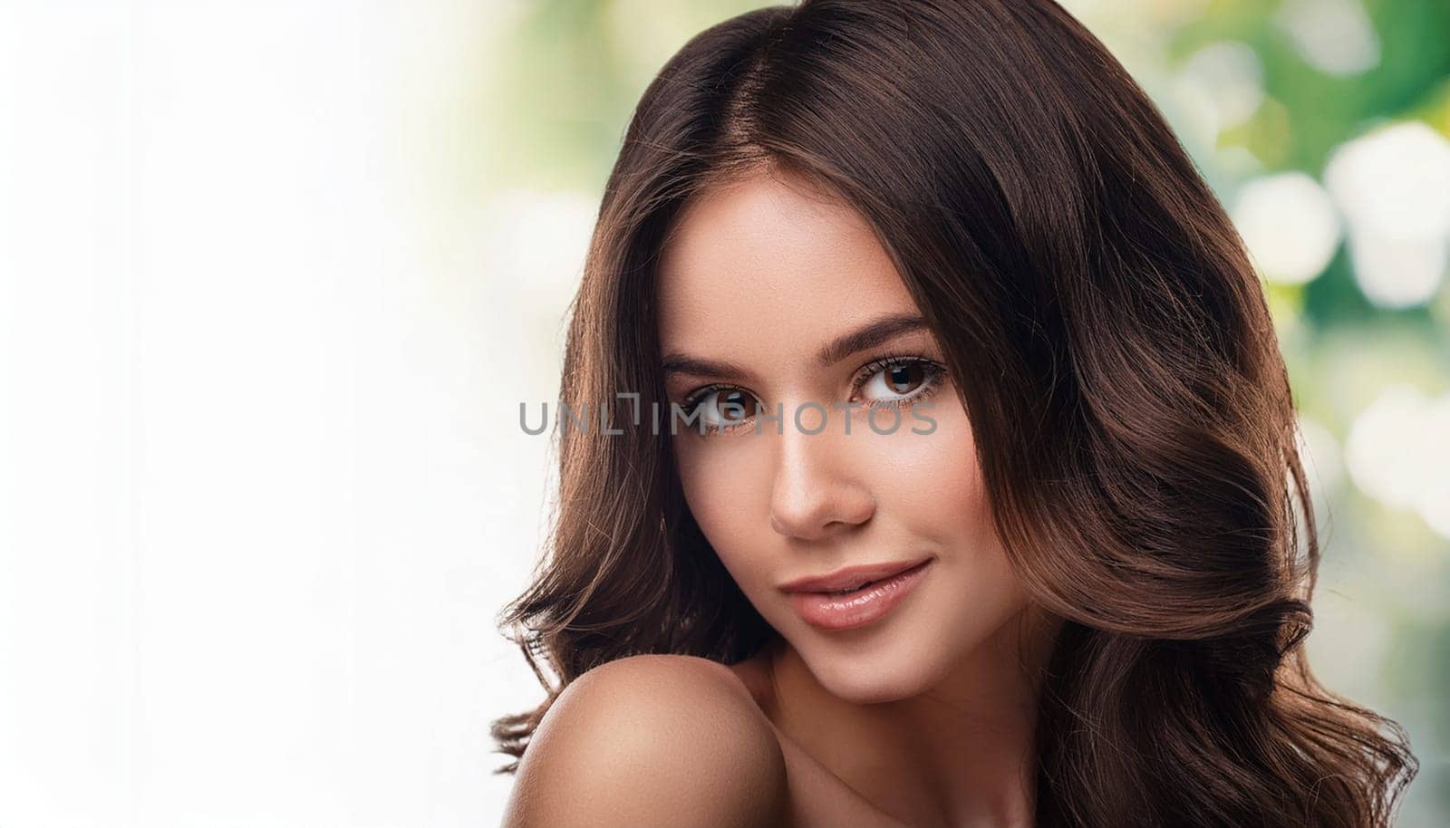 pretty young brunette woman, AI generated image