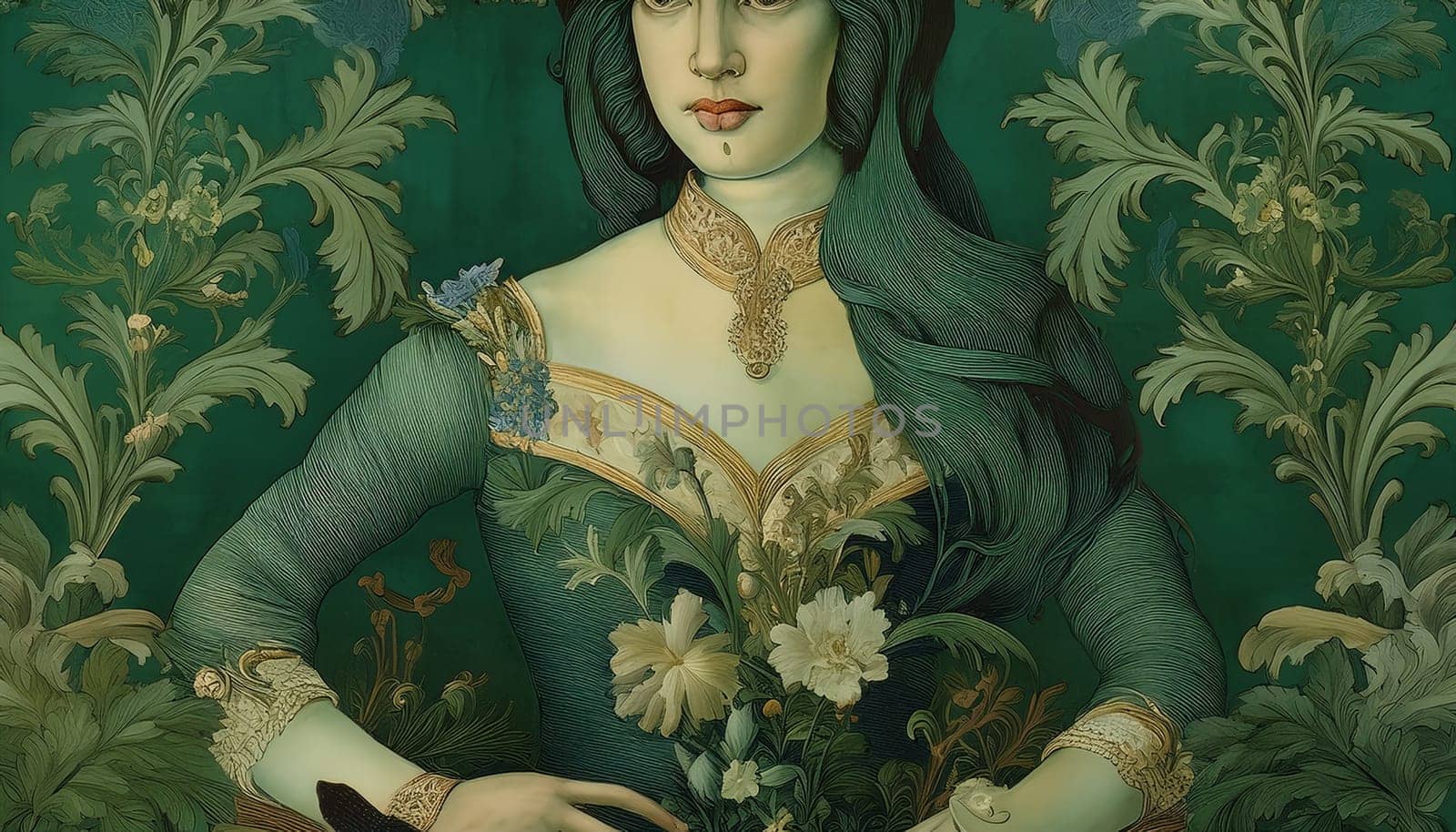 pretty young victorian woman, AI generated image