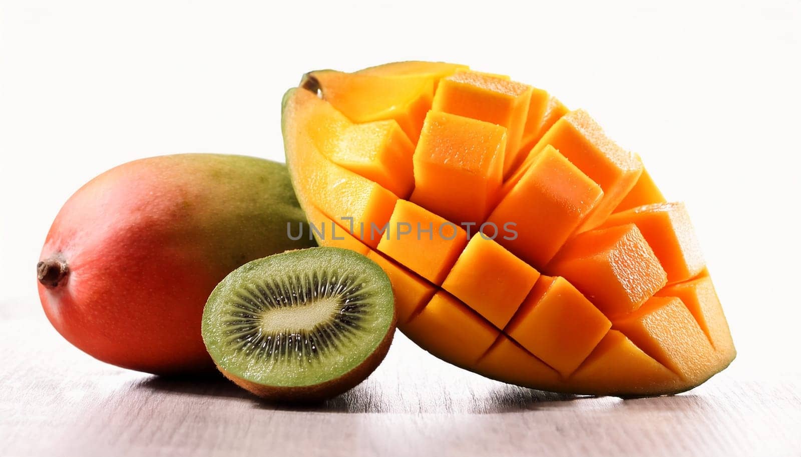 mango papaya and kiwi fruits AI generated image