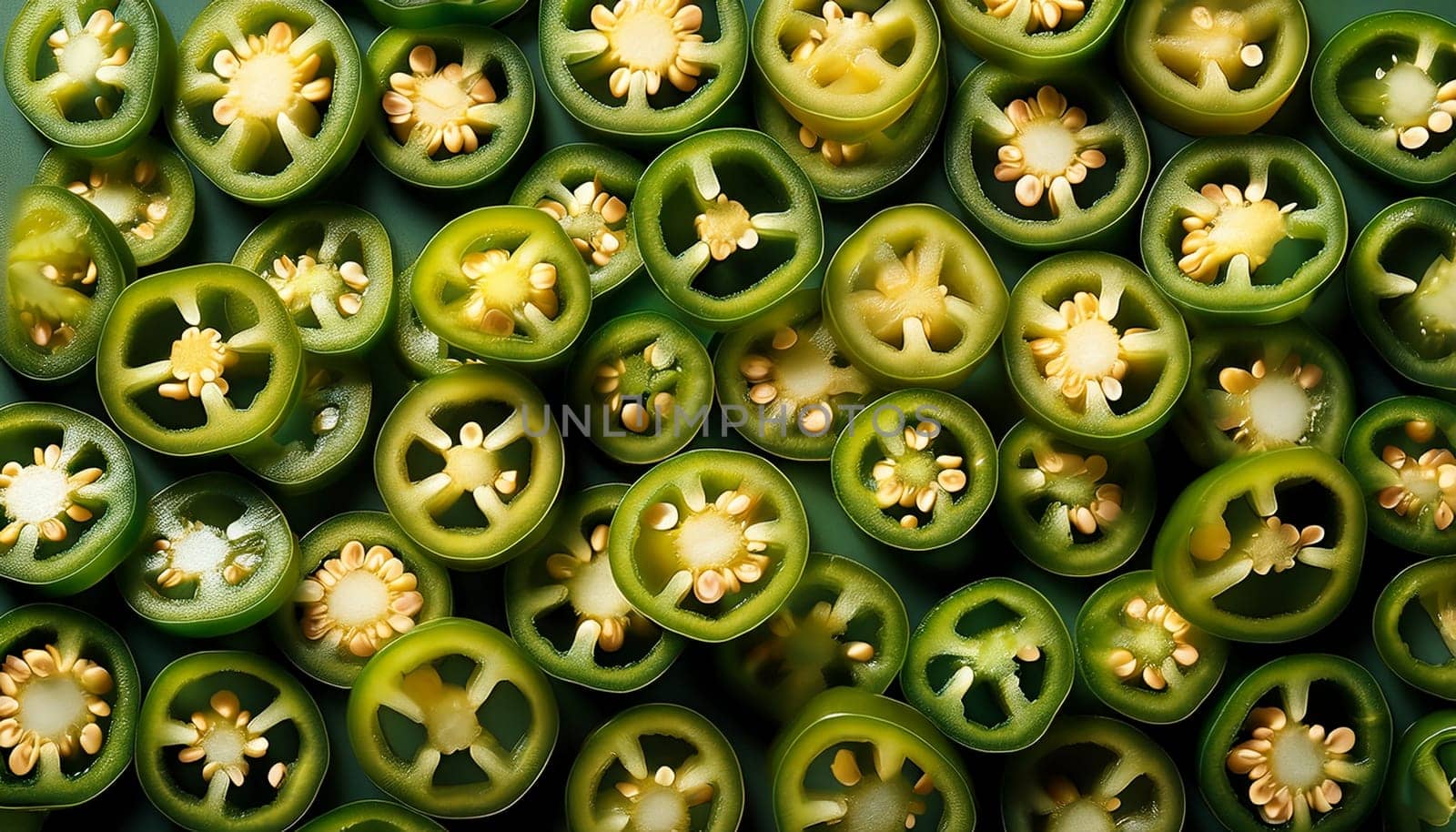 sliced hot jalapenos vegetarian food AI generated image