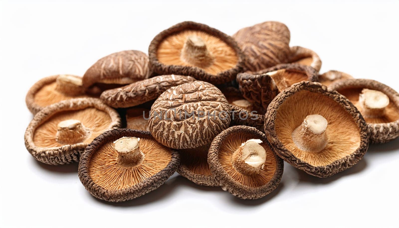 sliced dry shiitake mushrooms food AI generated image