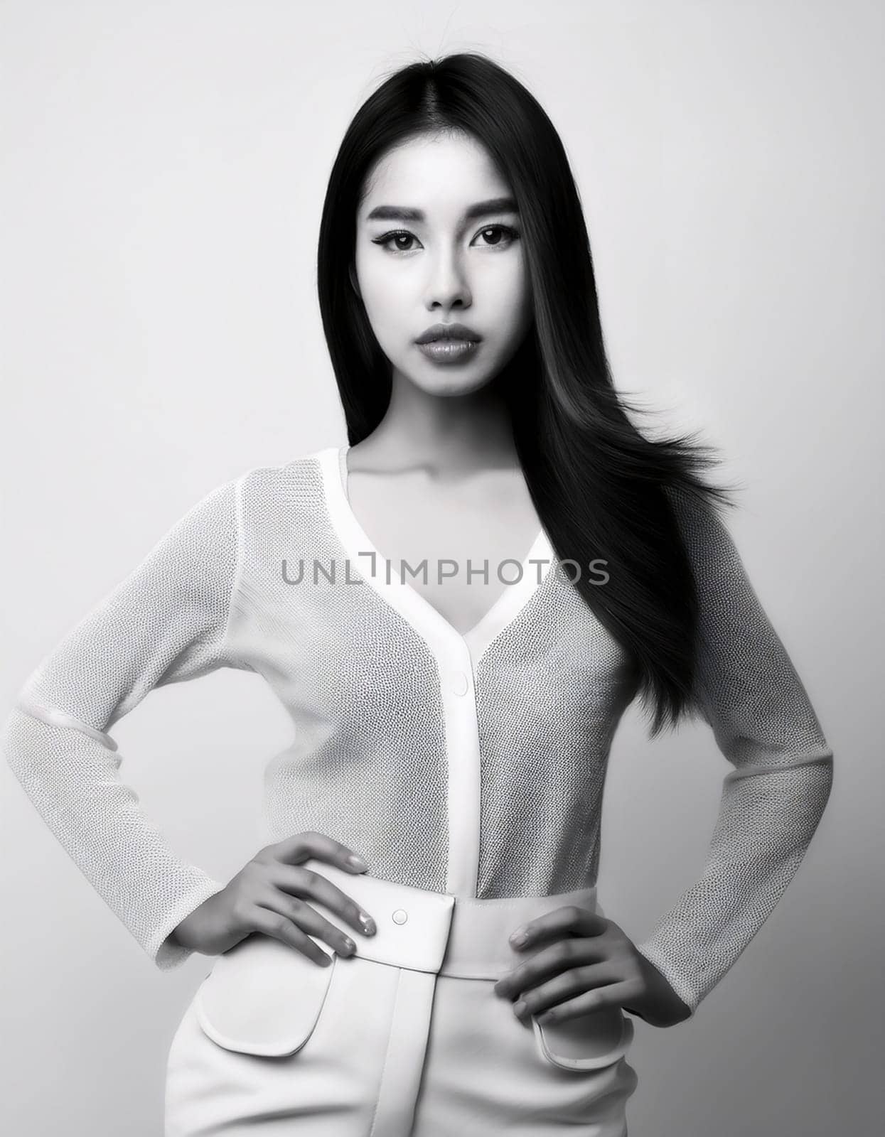 pretty young woman portrait, AI generated image