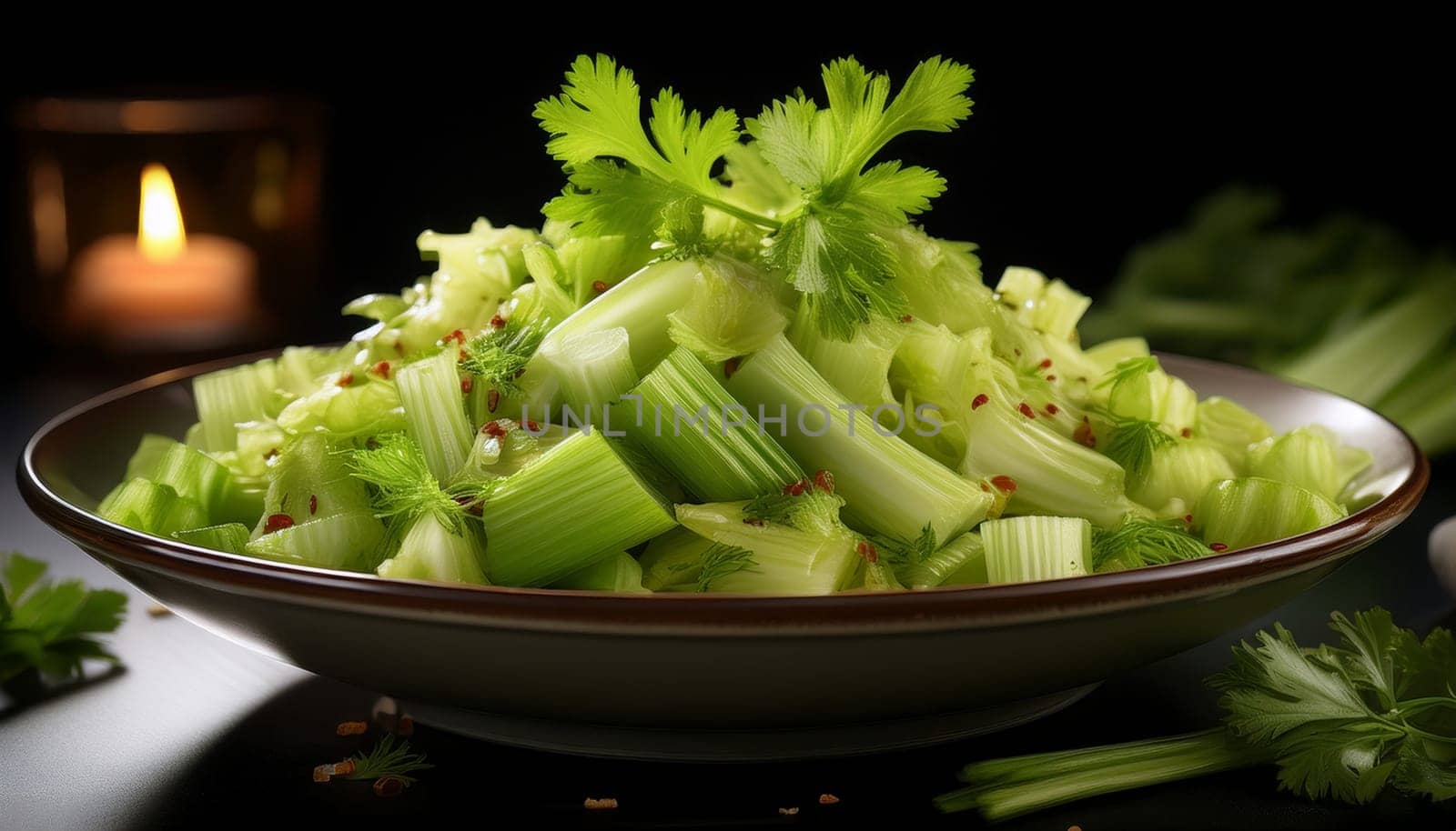 green celery salad AI generated image