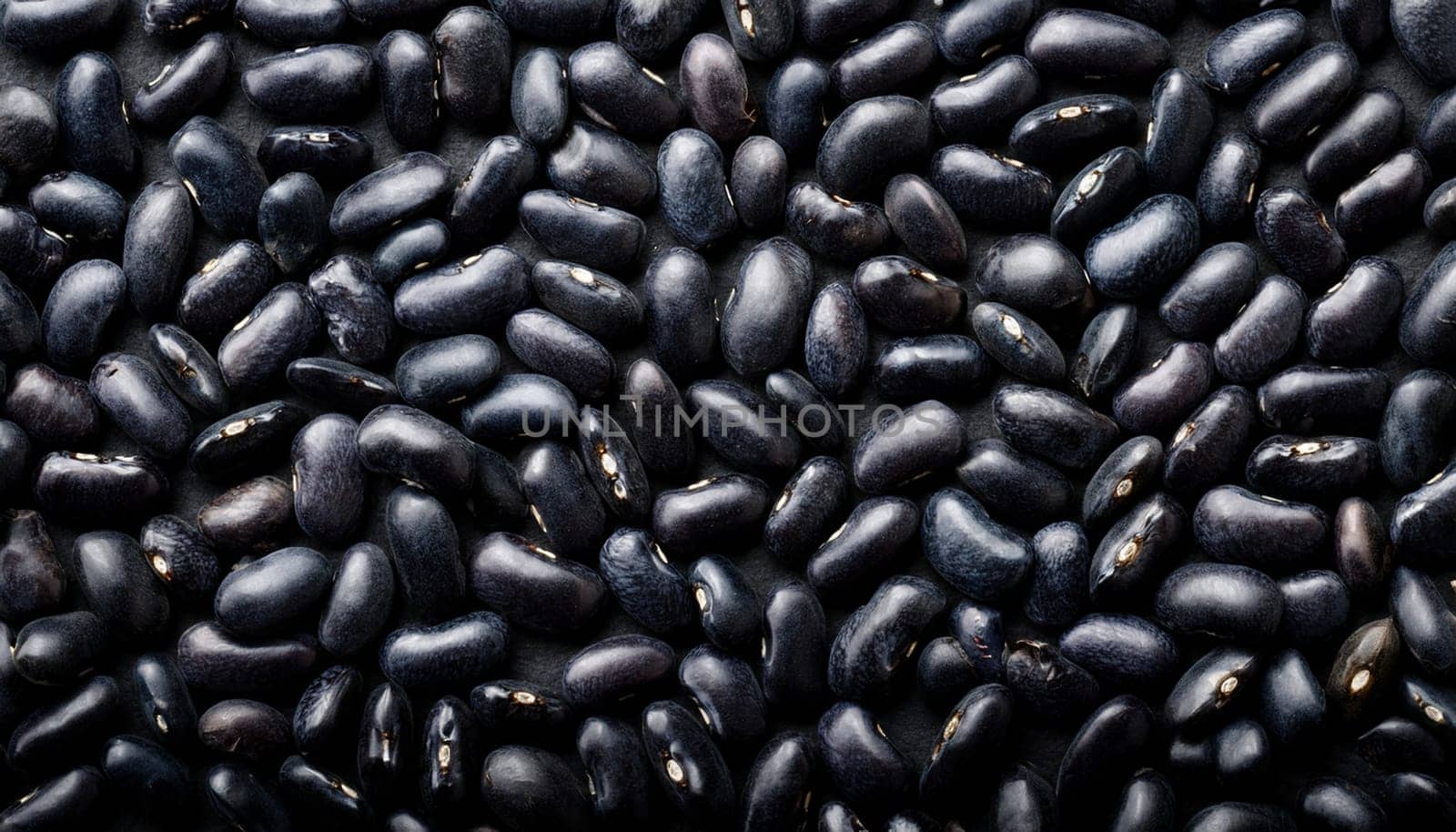 black beans flat top view AI generated image