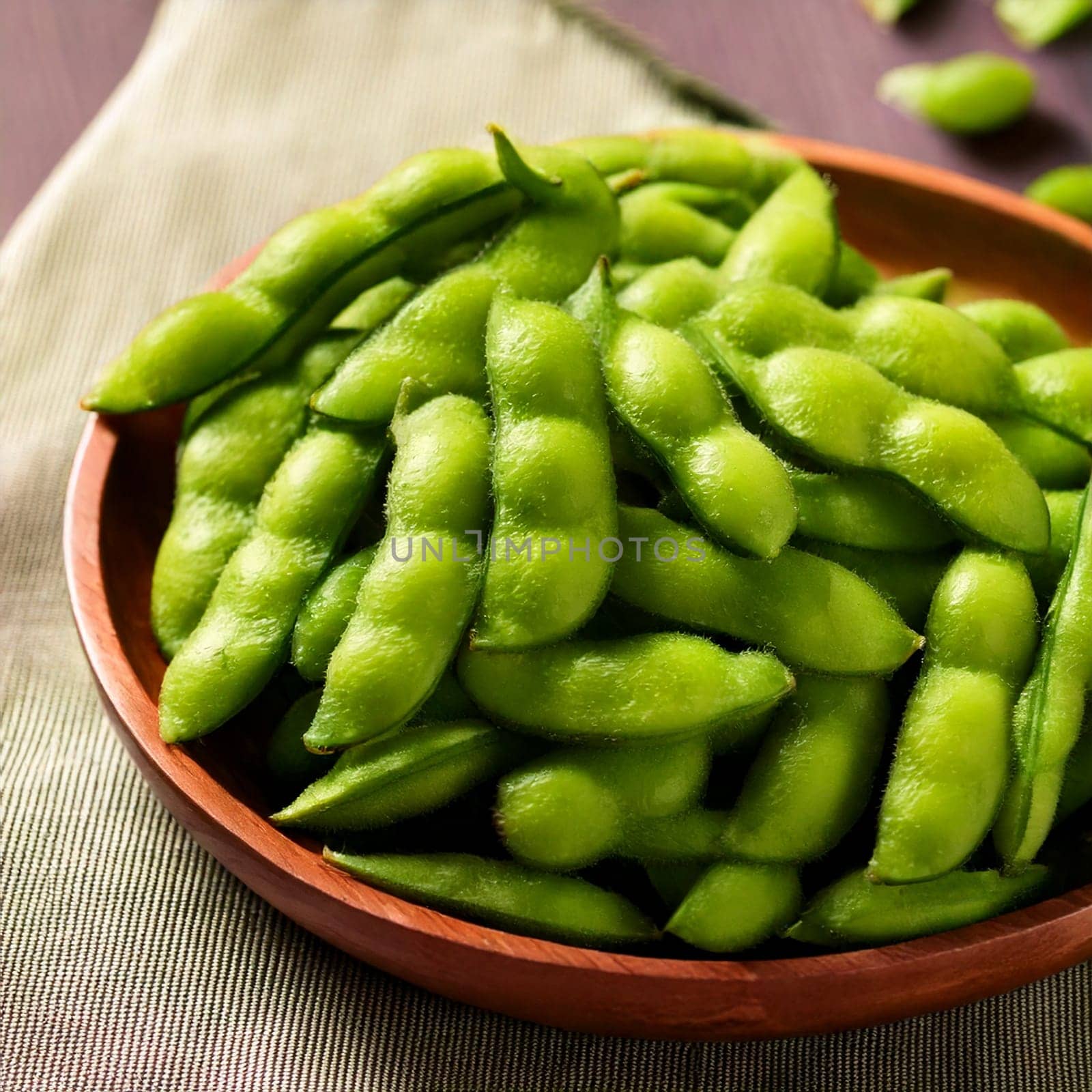 green edamame soya beans AI generated image