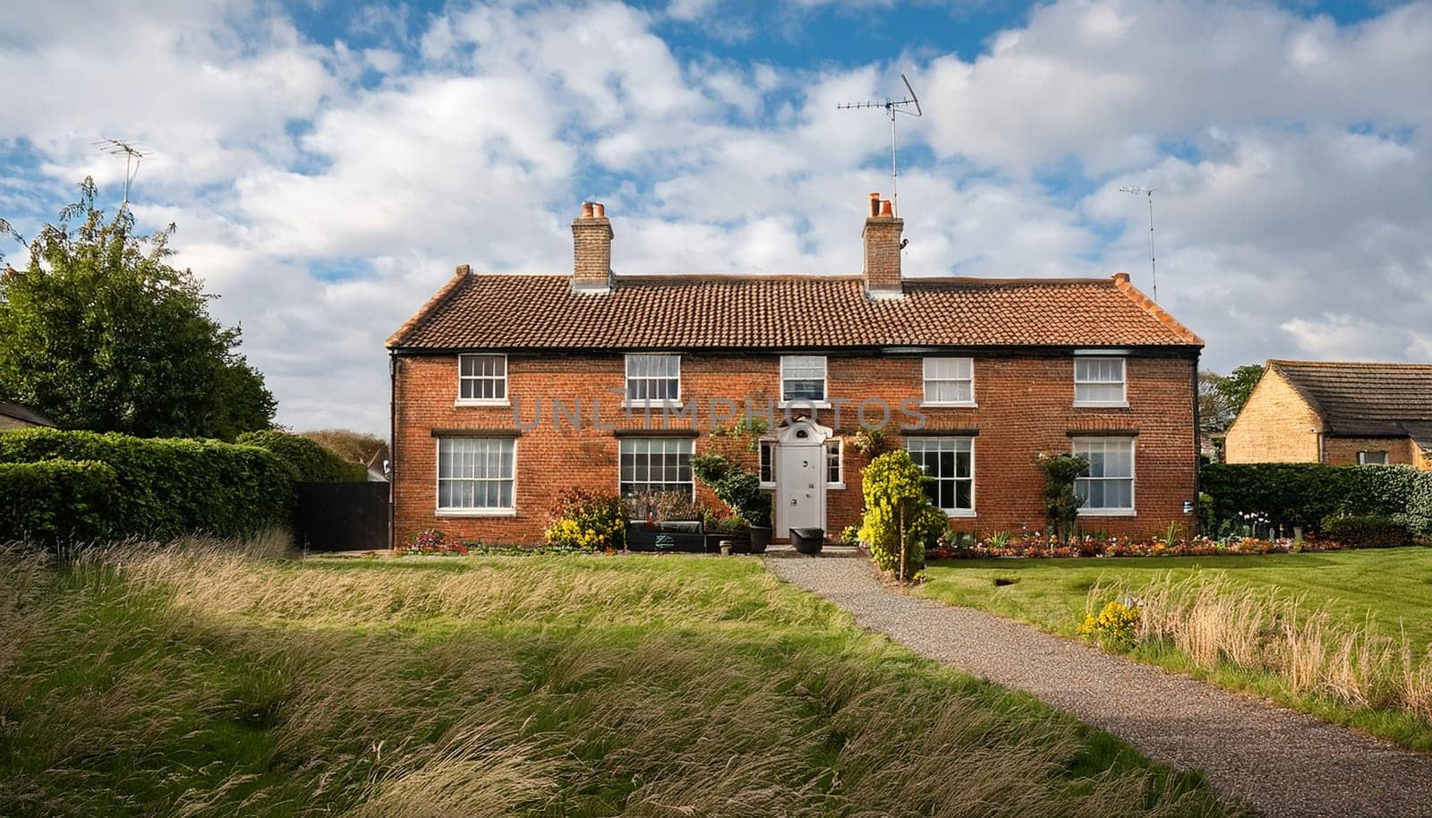 british semi-detached house AI generated image