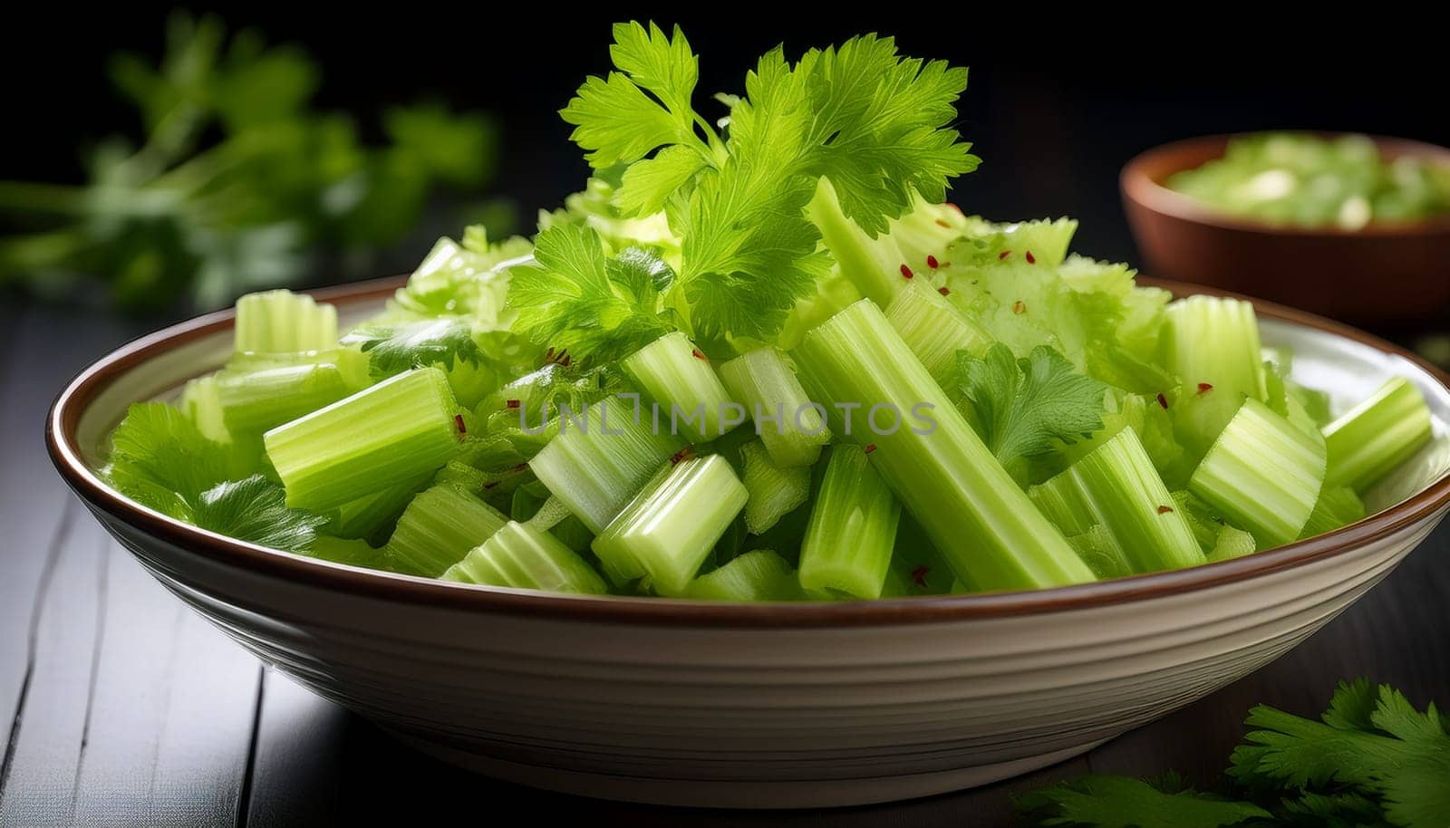 green celery salad AI generated image