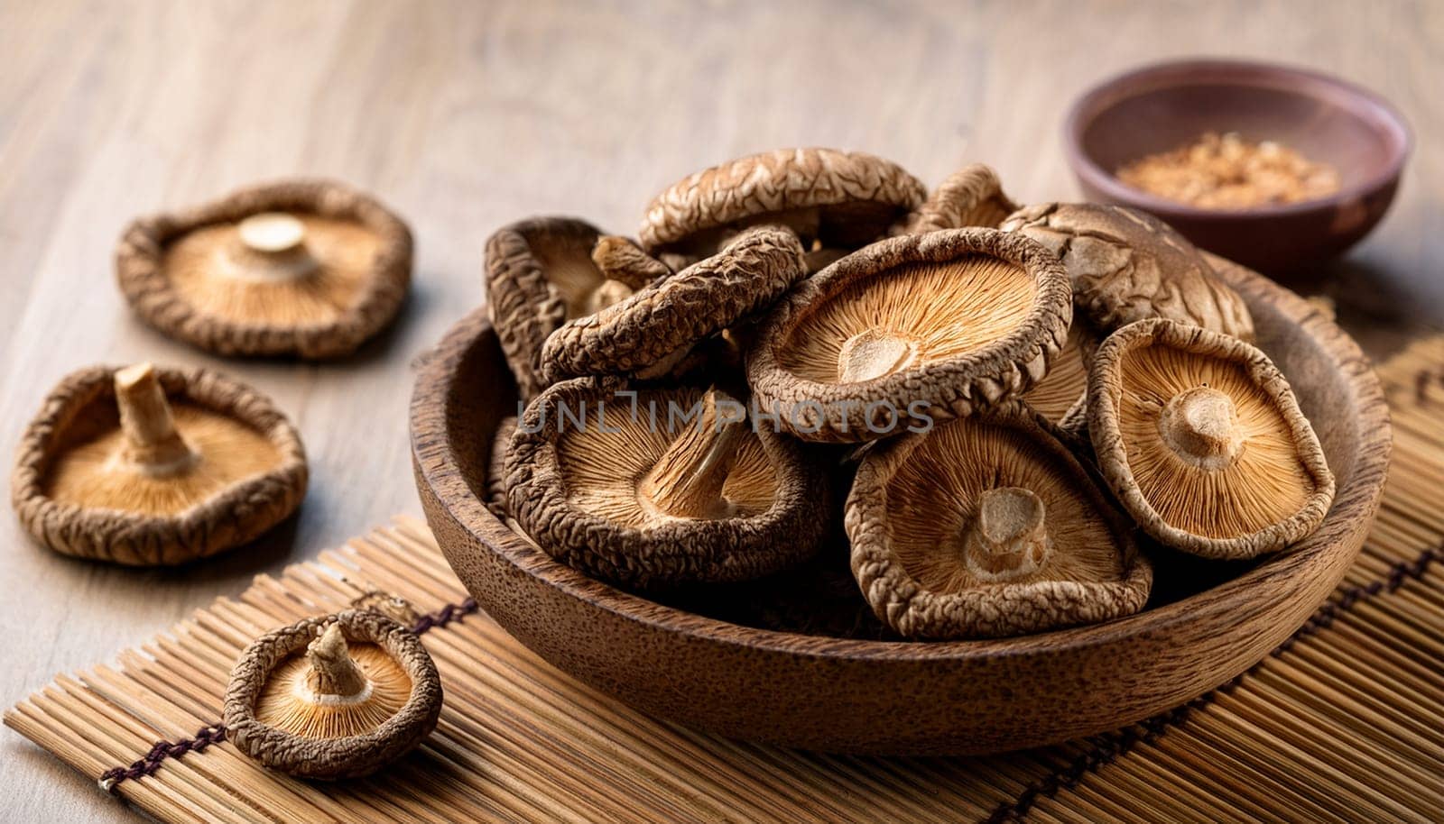 dry shiitake mushrooms AI generated image