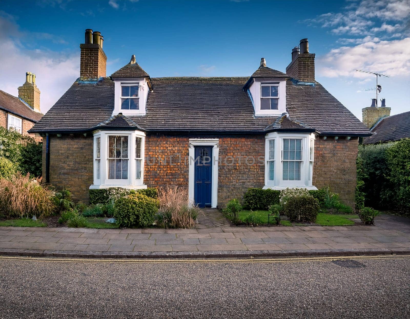 british semi-detached house AI generated image