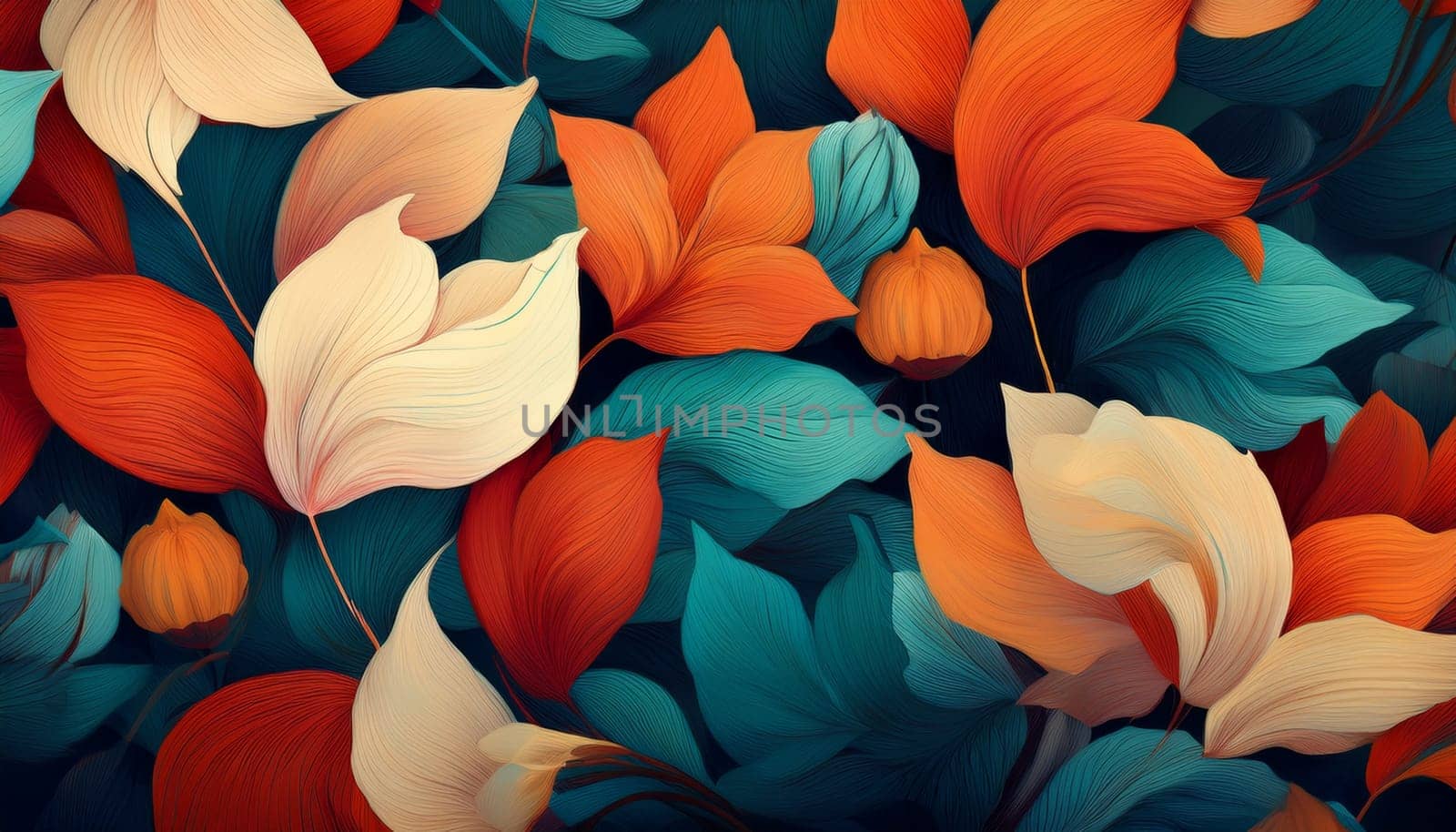 floral background full frame flat view AI generated image