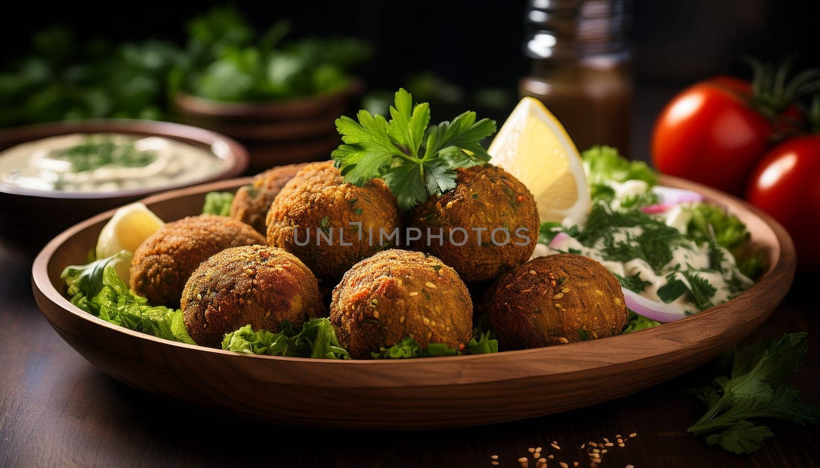 falafel dish vegetarian food AI generated image