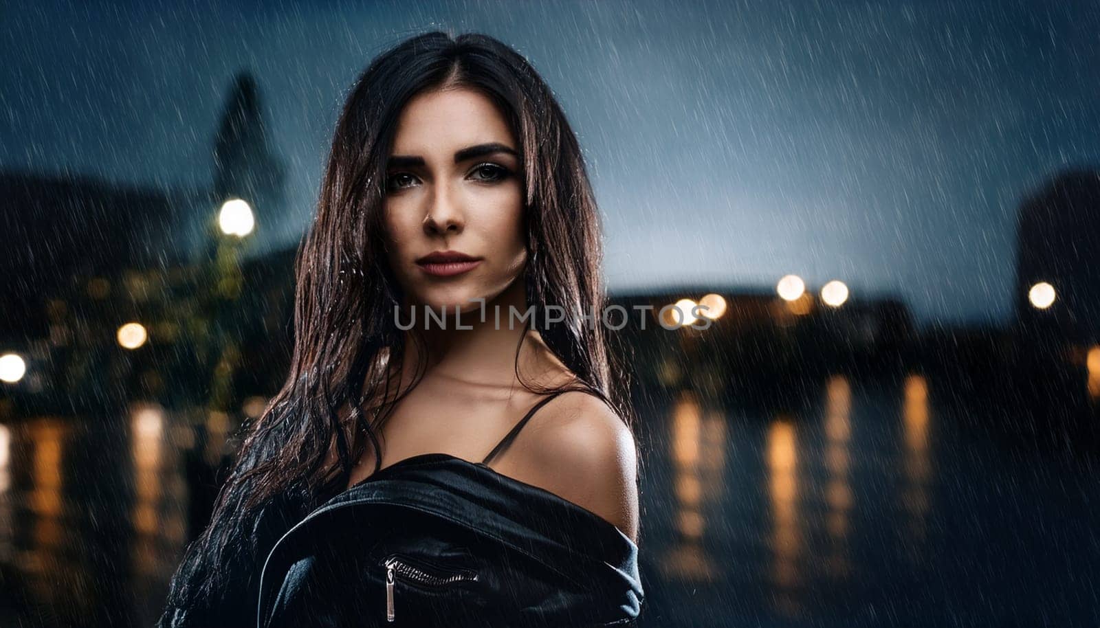 pretty young goth woman, AI generated image