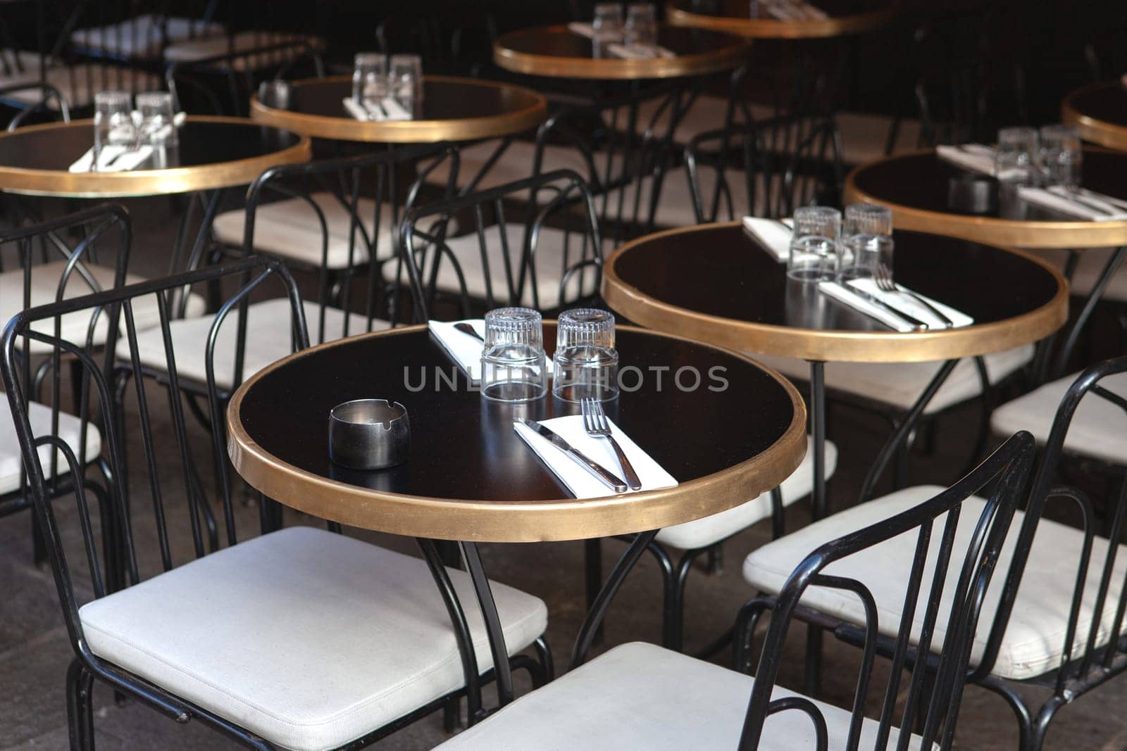 Terrace of a French Parisian bistro