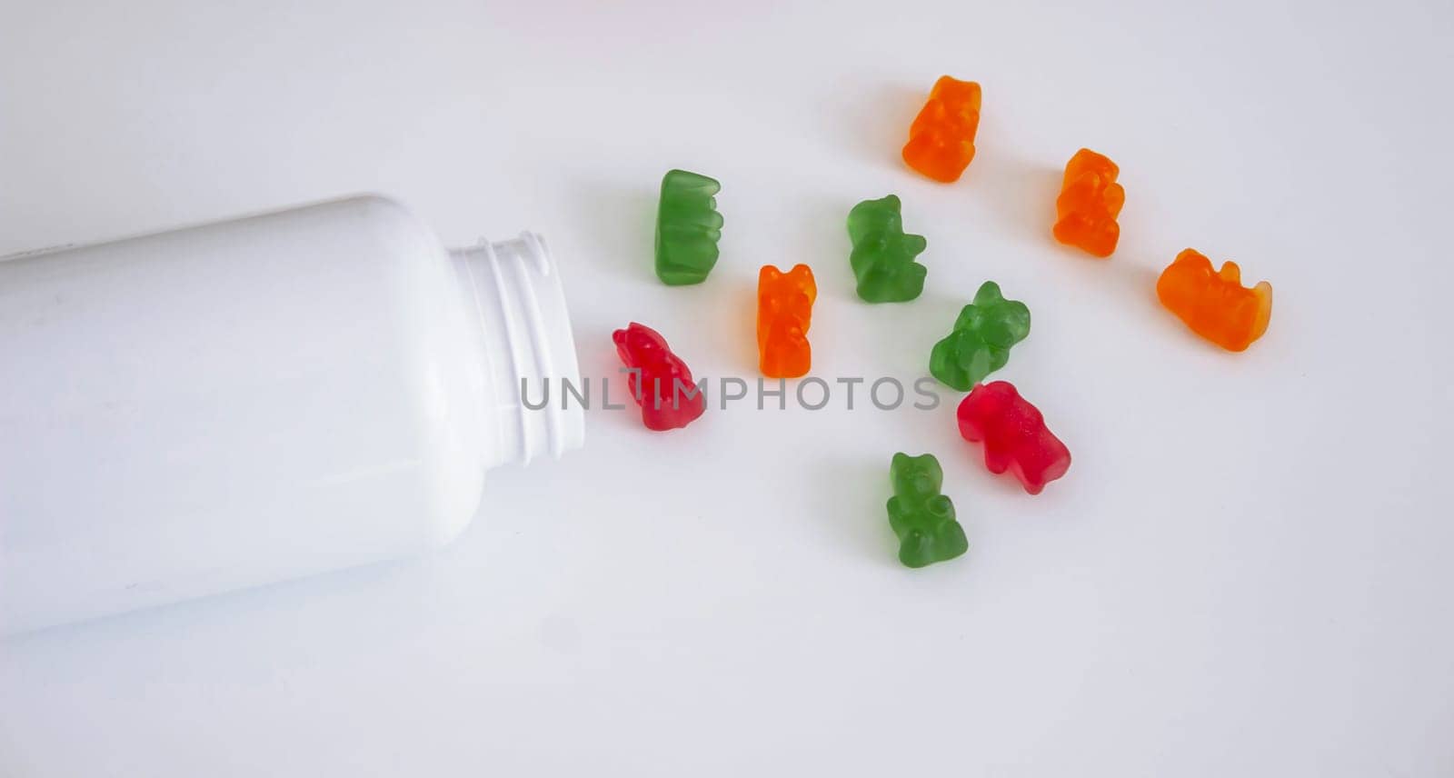 jar of jellies or vitamins on a white background.vitamins