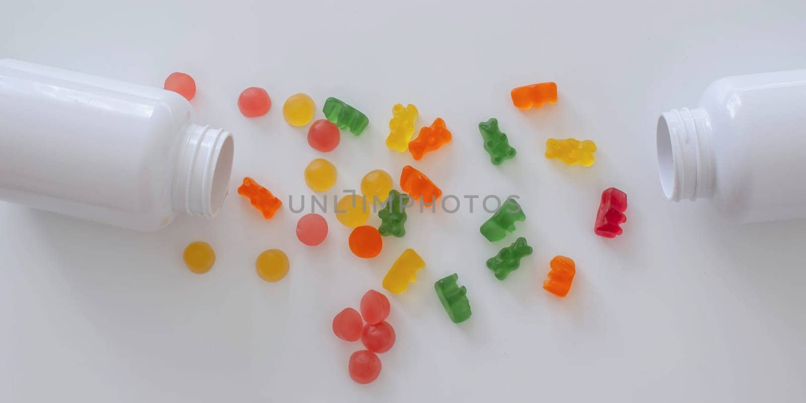 jar of jellies or vitamins on a white background.vitamins