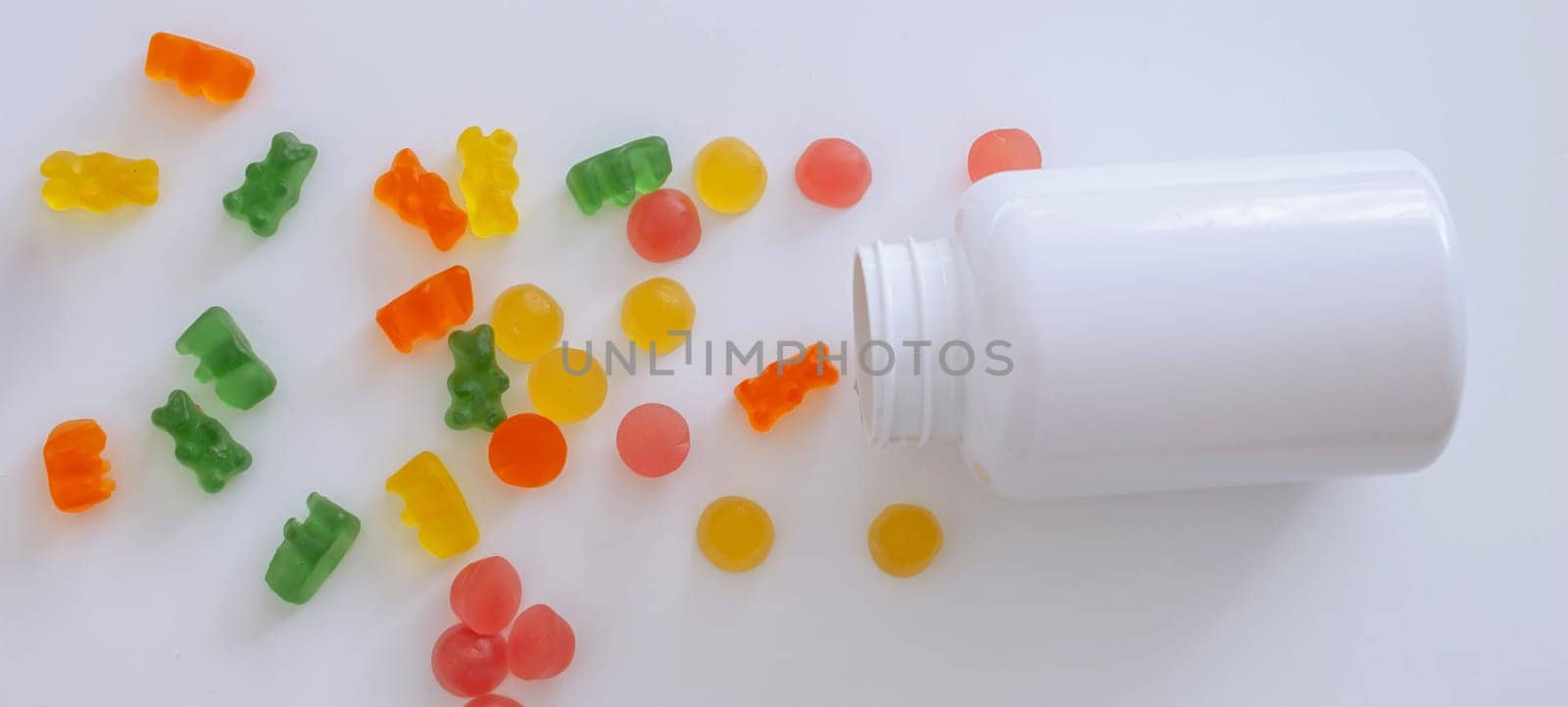 jar of jellies or vitamins on a white background.vitamins