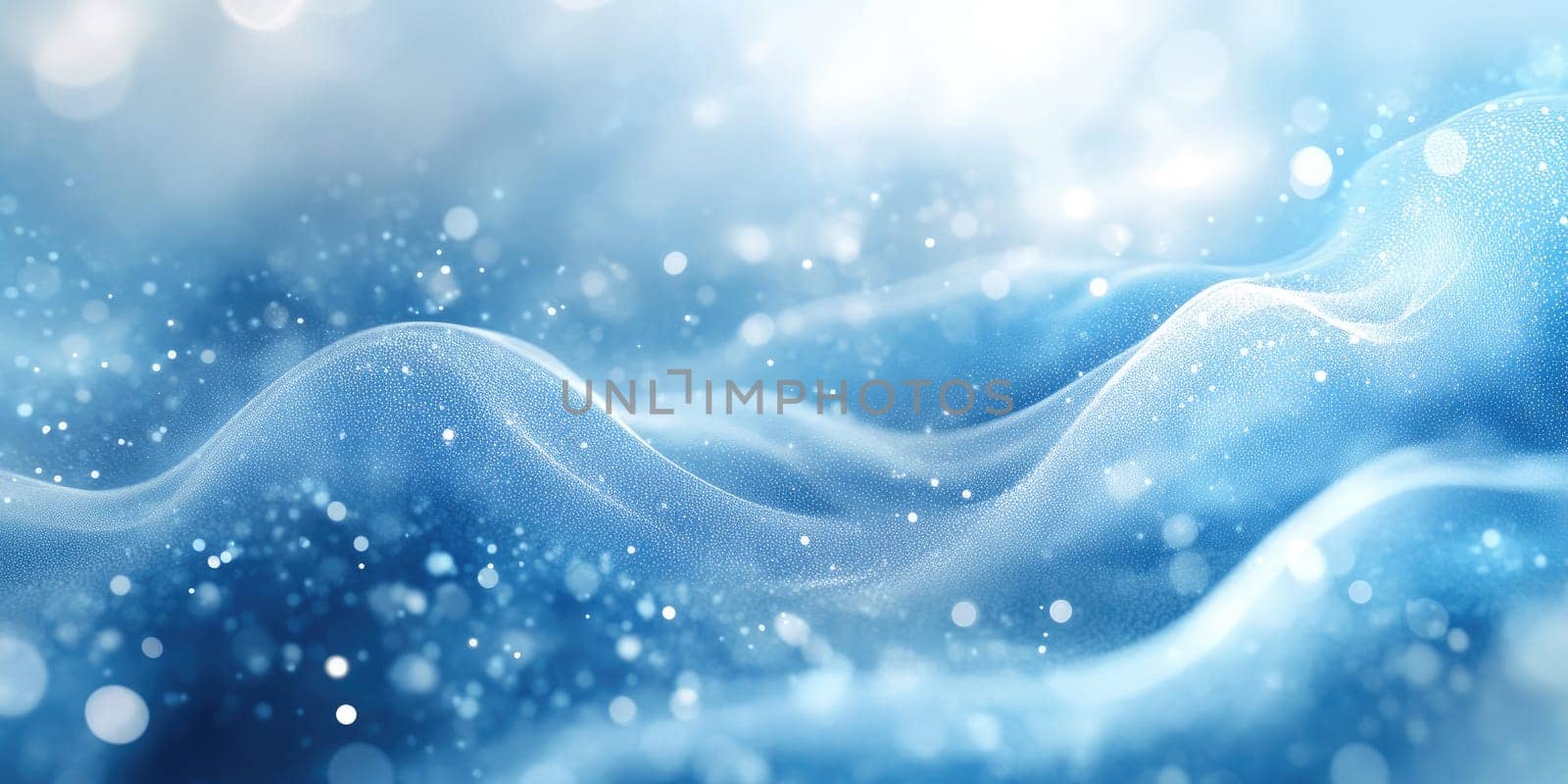 Soft waves of blue intertwine gracefully, illuminated by gentle bokeh light spots that create a tranquil and elegant atmosphere. The composition features a harmonious blend of depth and clarity, evoking feelings of peace and serenity. With its distinct lines and soothing hues, this backdrop serves as a visually appealing canvas for various creative projects, enhancing any design or artistic endeavor with its tranquil essence.