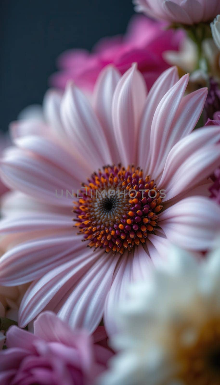 A close-up of a beautiful pink daisy flower in full bloom
