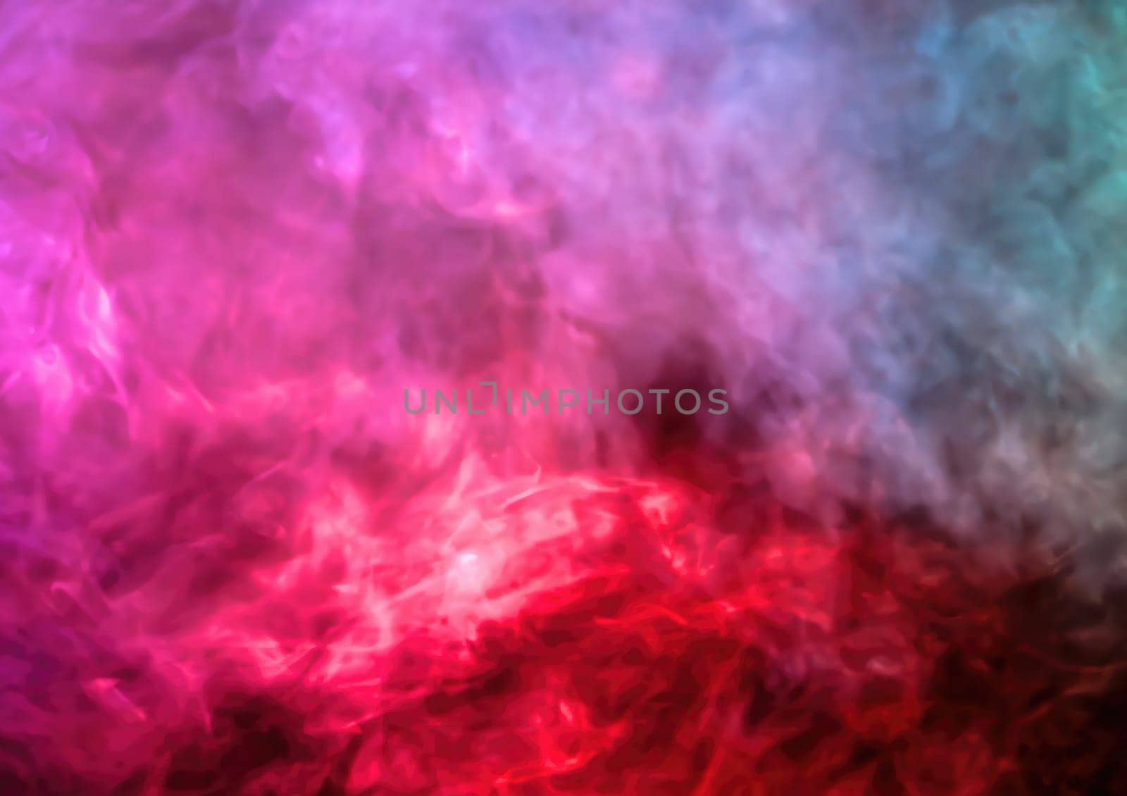 Vibrant and colorful abstract smoky background with red, pink, purple, and blue hues blending together in a dynamic display.