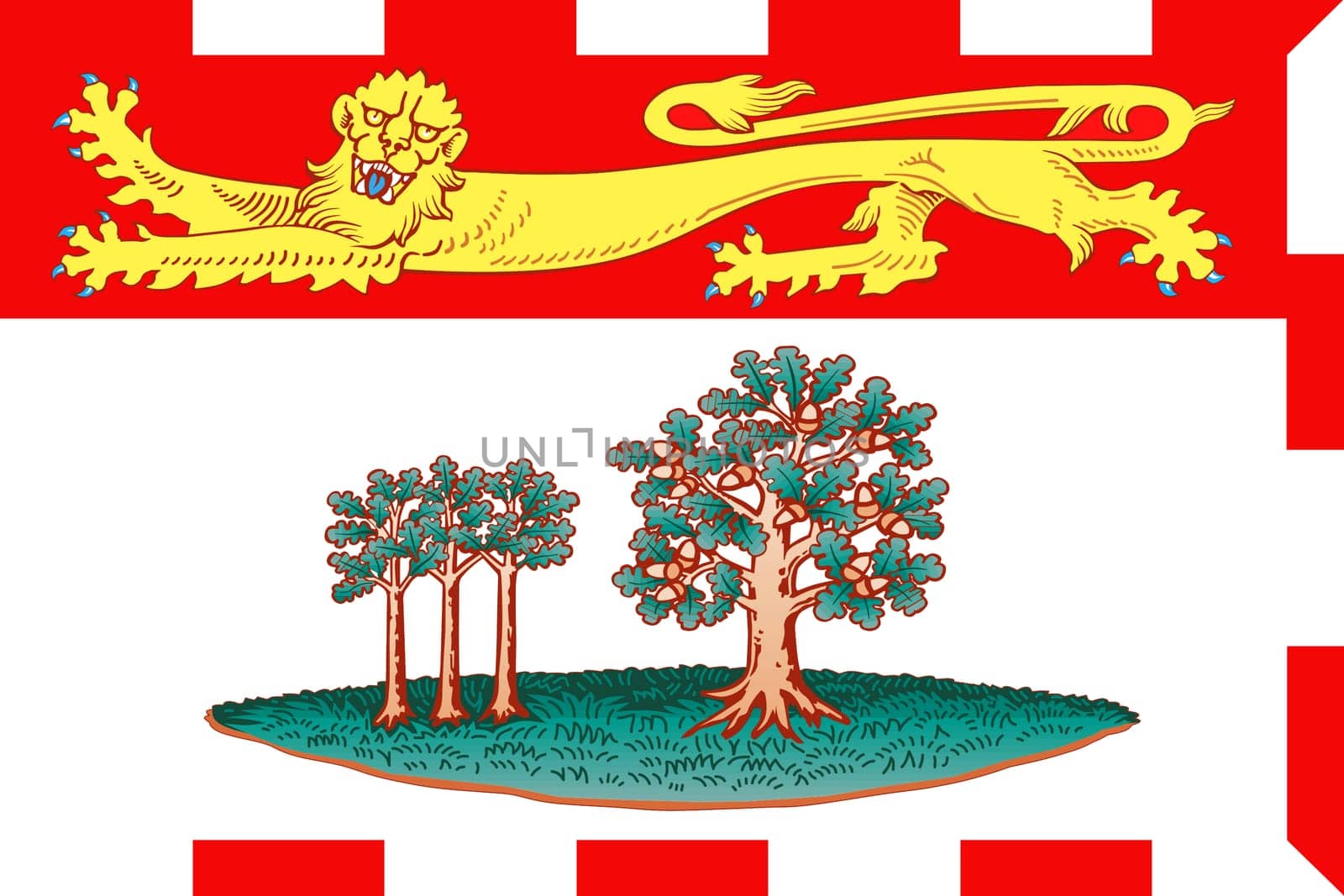 A Prince Edward Island Canada flag background illustration